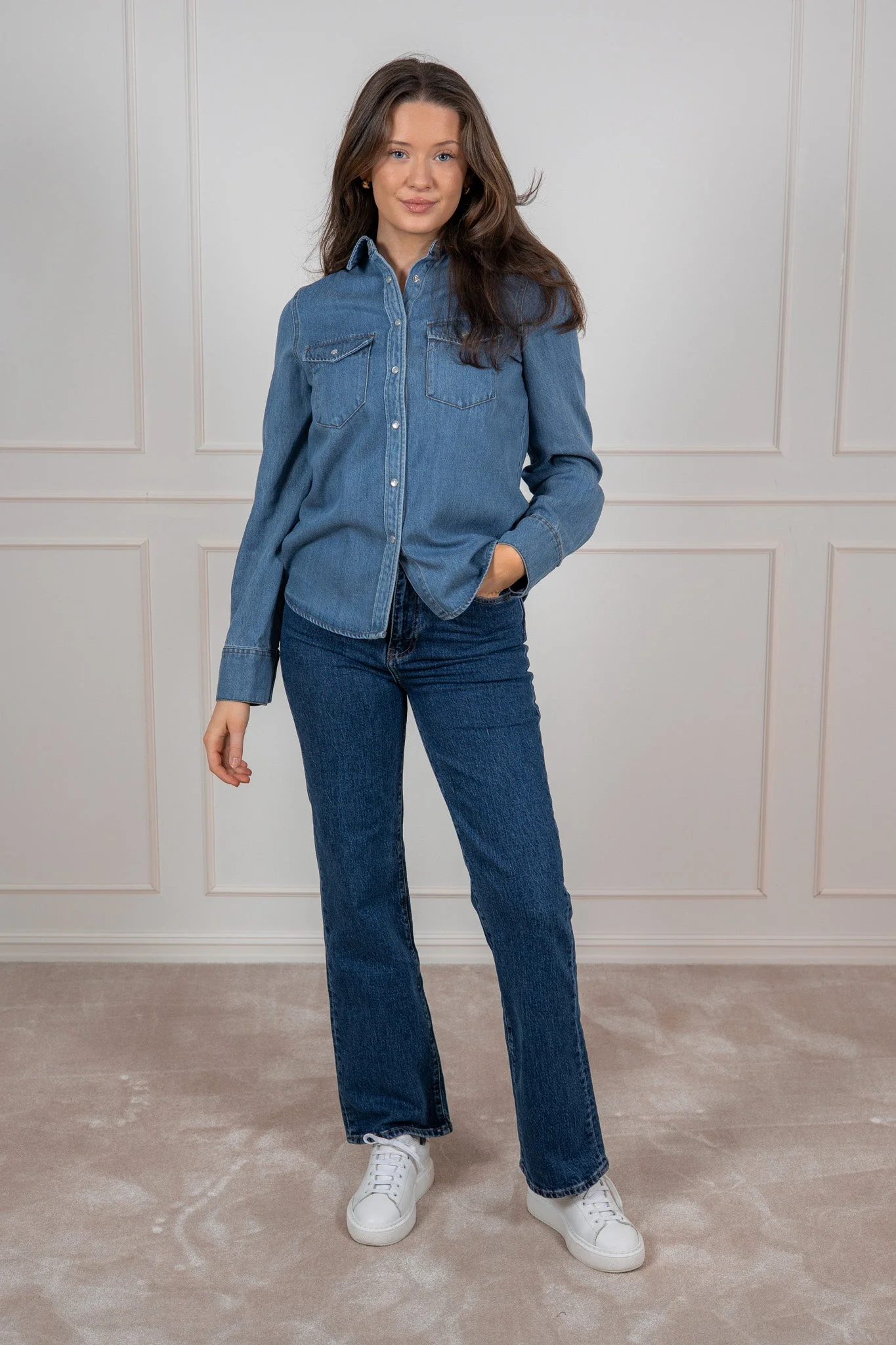 Roger Denim Shirt Vintage Blue - Image 3