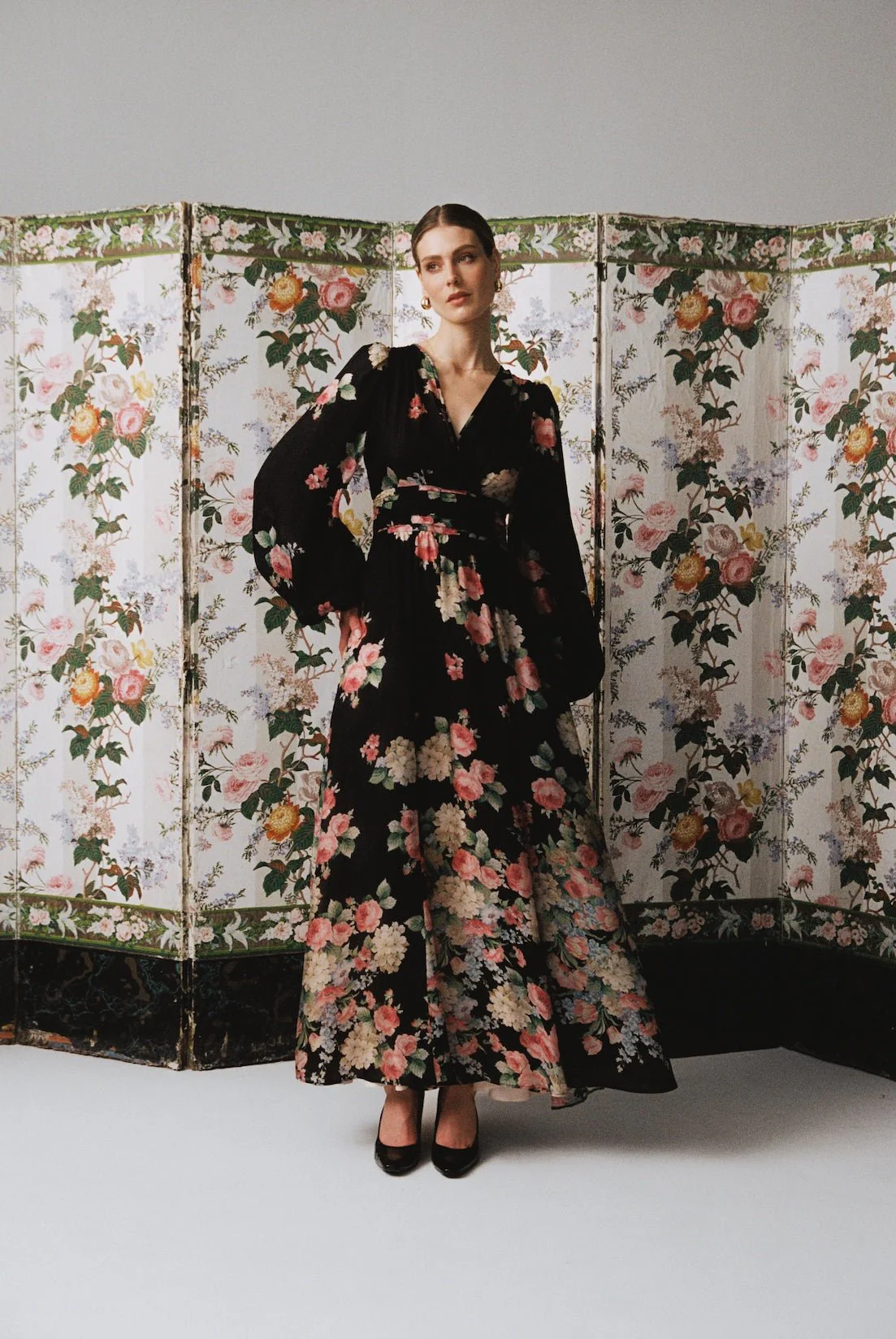 Cupro Rouching Gown Flower Market