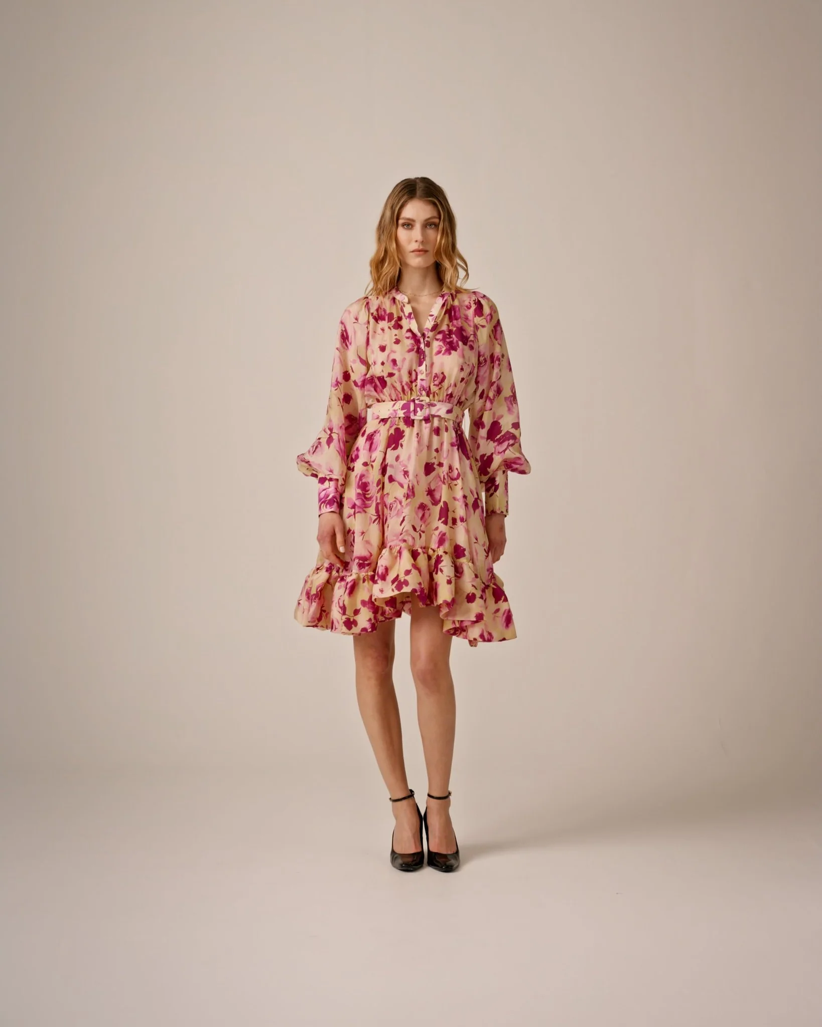 Cupro Mini Dress Rose Bed - Image 3