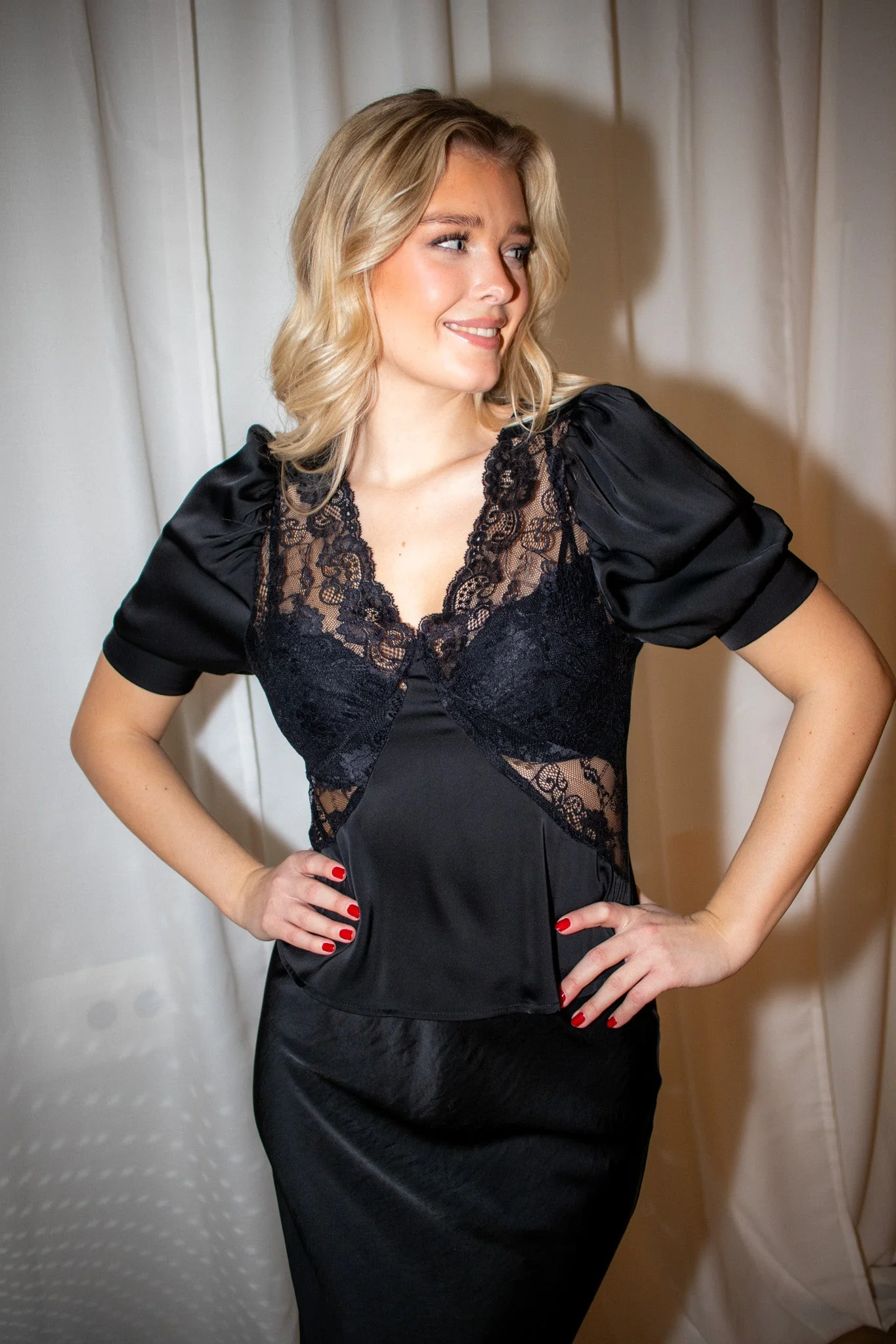 Ambrosi Lace Blouse Black - Image 3