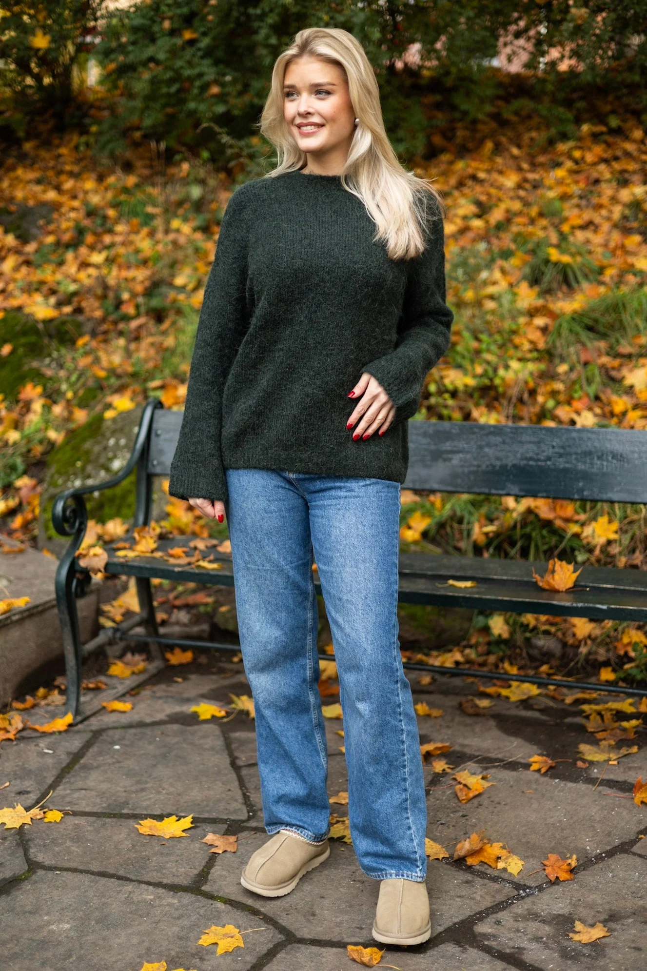 Gabella Ls Knit O-Neck Camp Scarab - Image 8