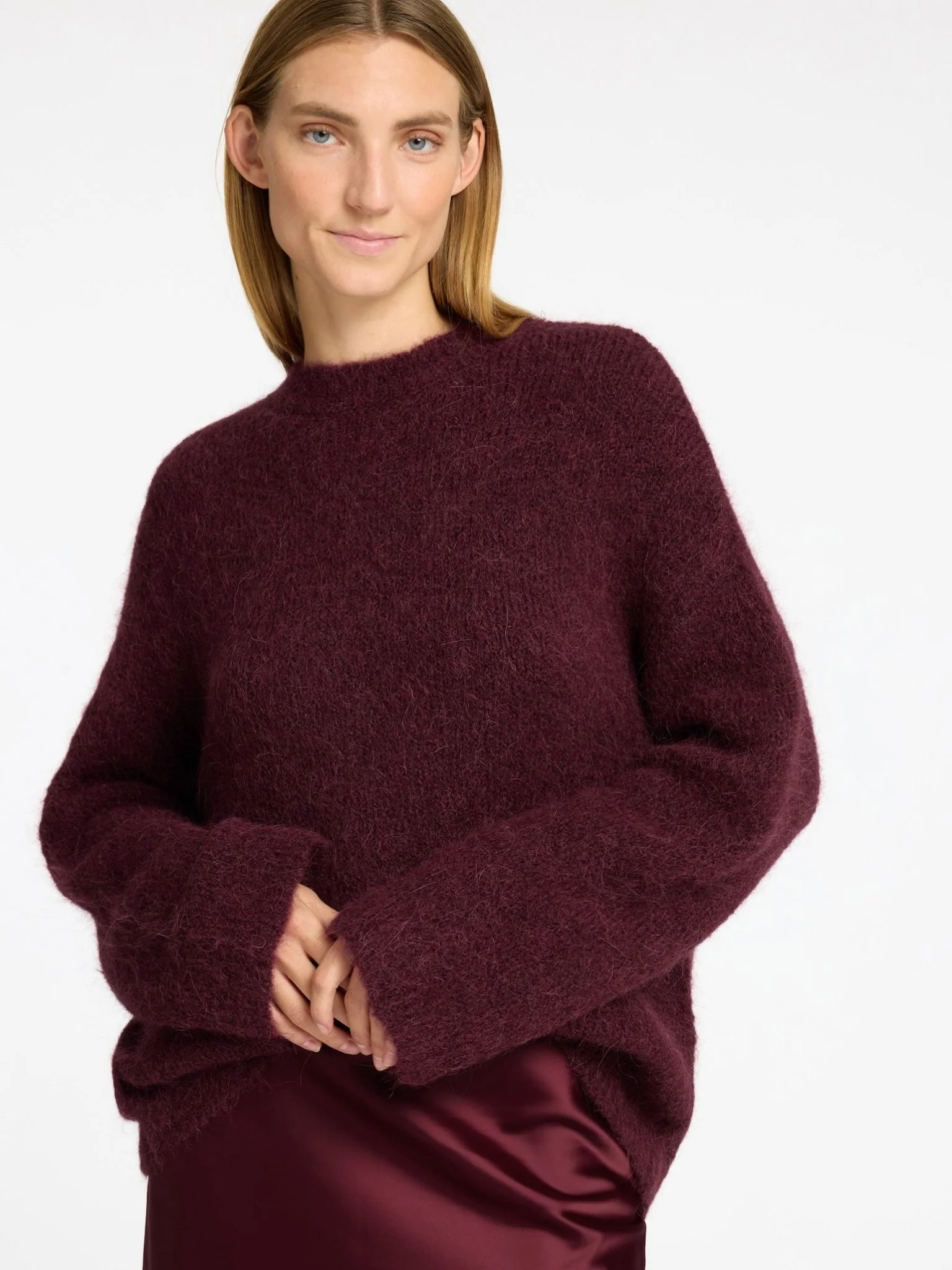 Gabella Ls Knit O-Neck Camp Zinfandel - Image 6
