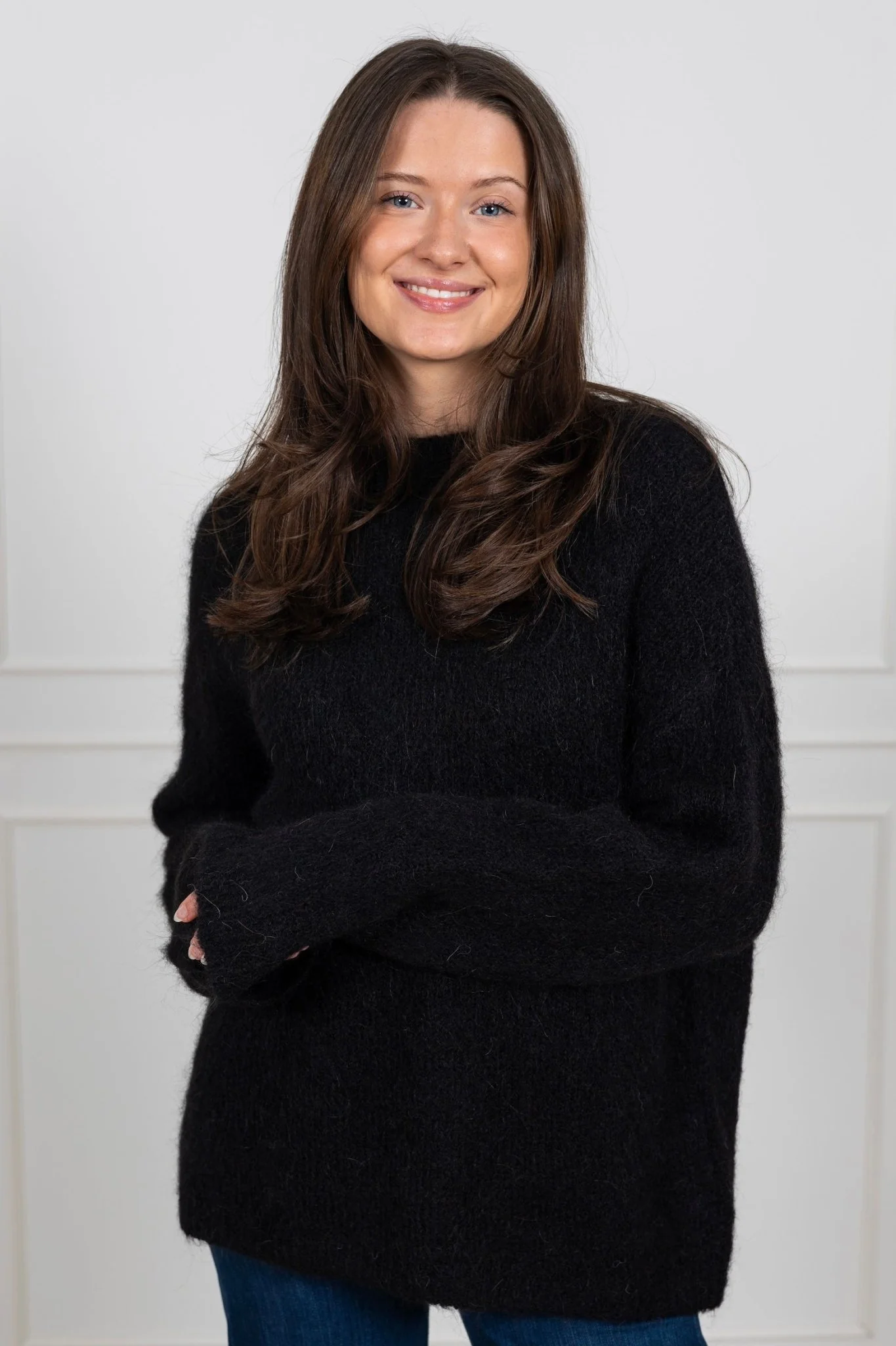 Gabella Ls Knit O-Neck Camp Black - Image 7