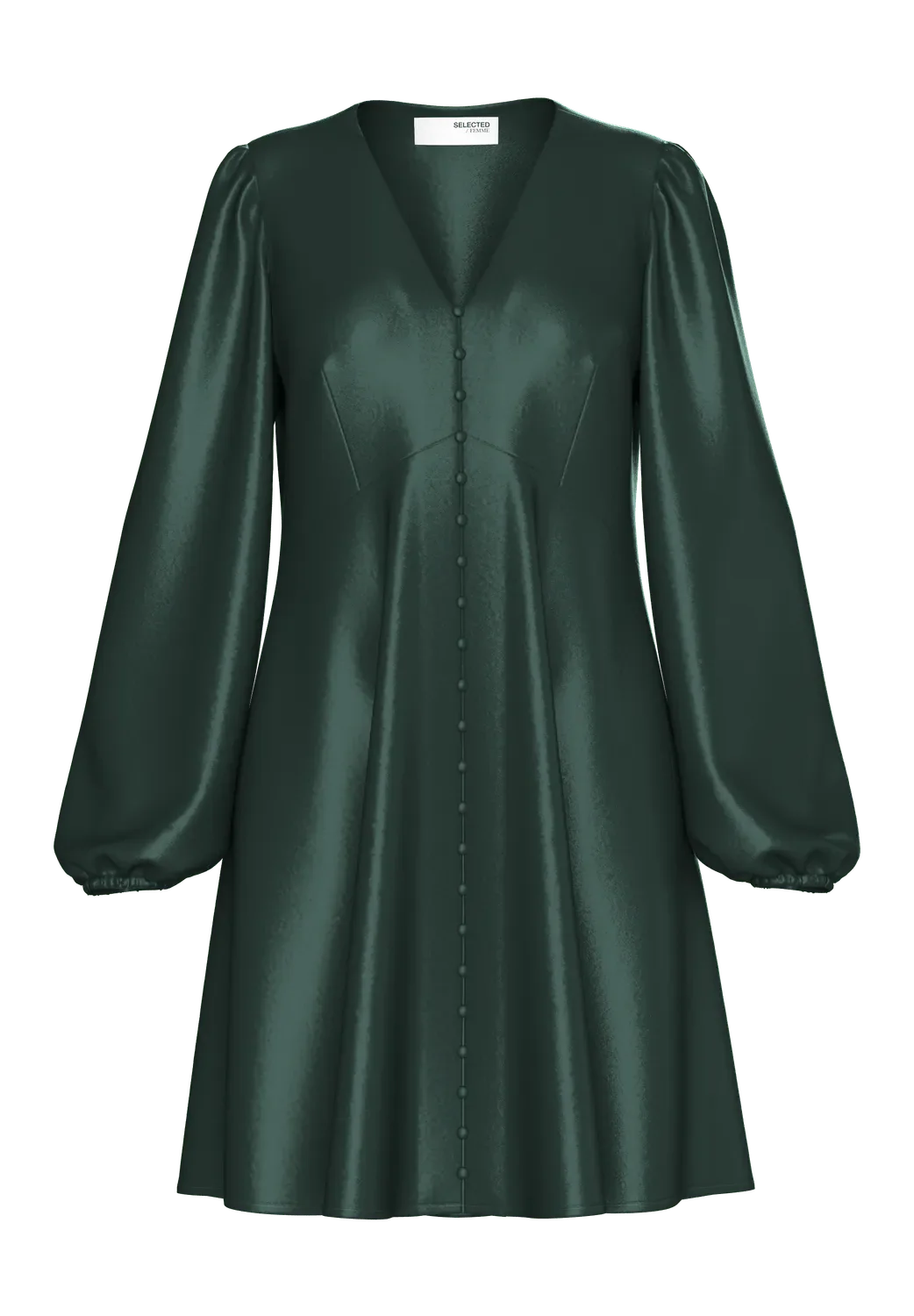 Jyline Ls Short Buttoned Satin Dressb Scarab - Image 2