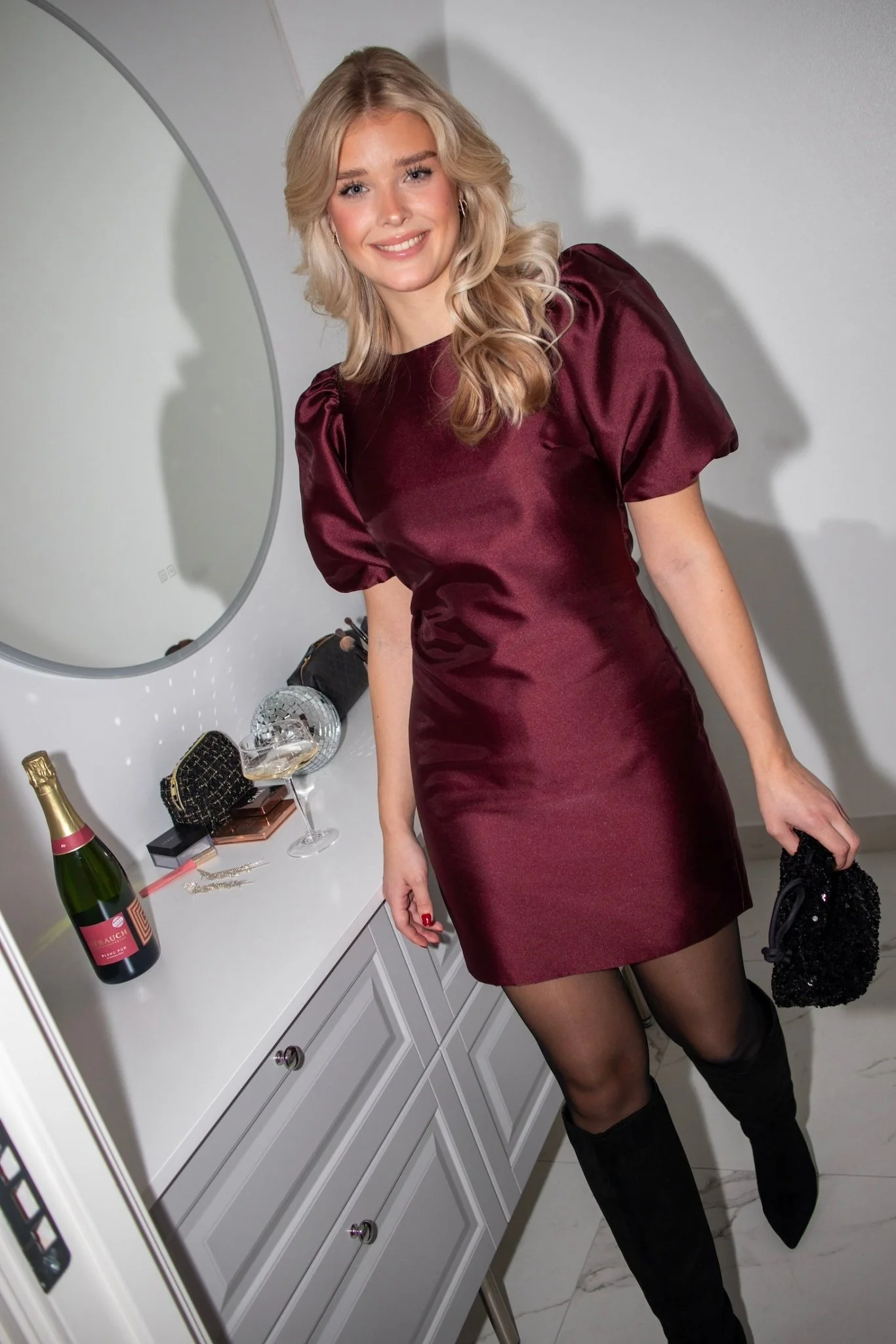 Marie Dress Bordeaux - Image 3