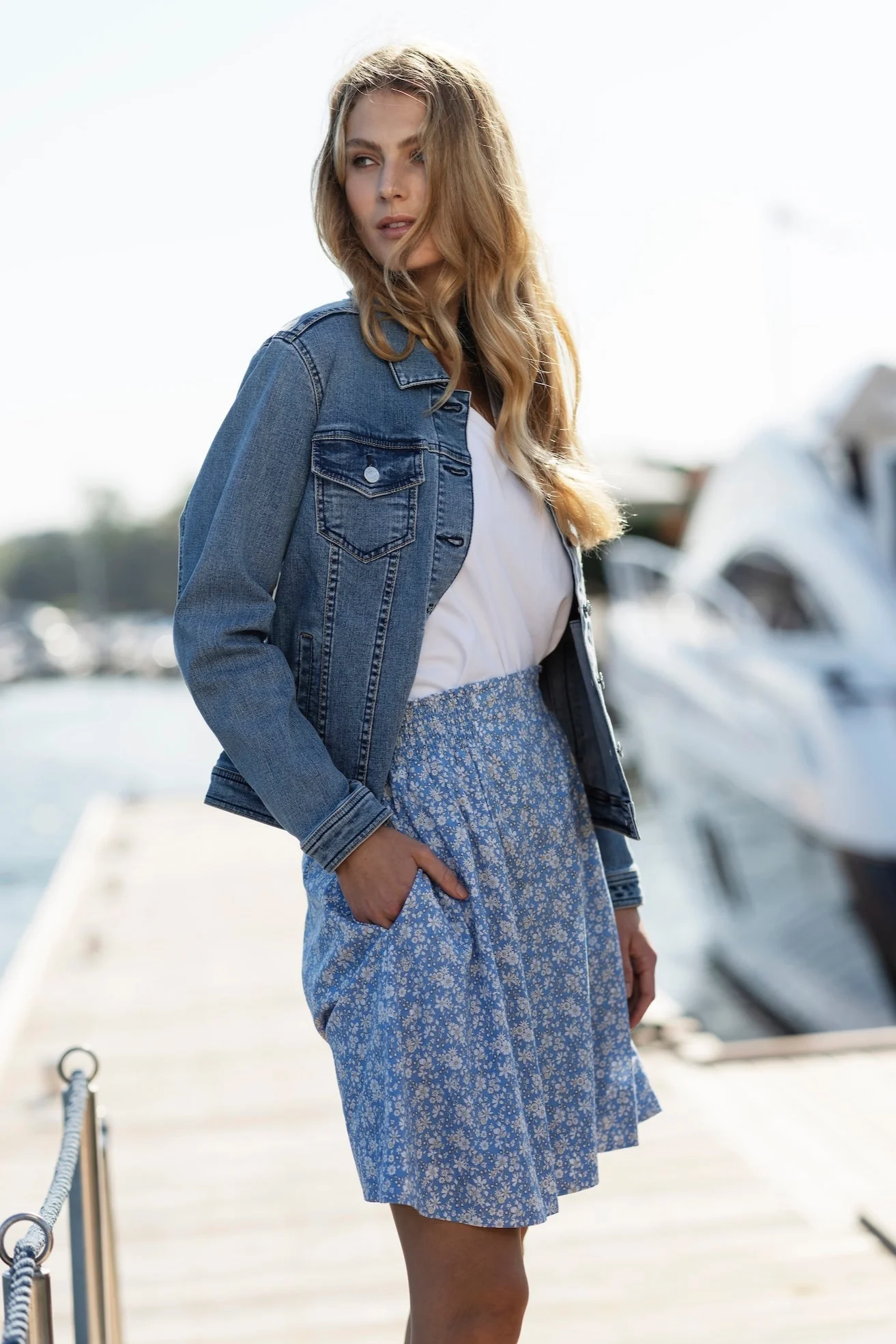 Henny Jacket Lht Blue Denim - Image 8