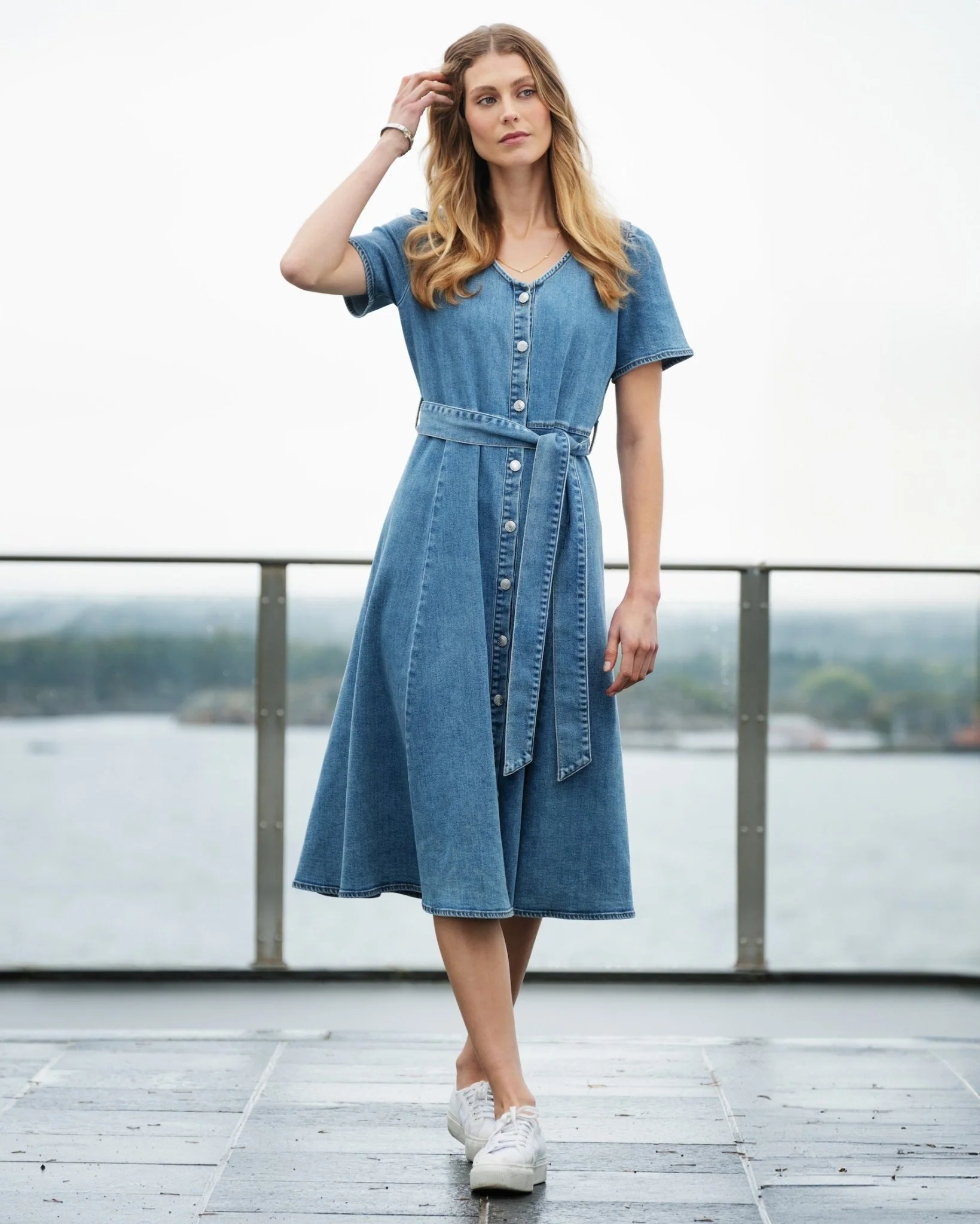 Firenze Dress Lht Blue Denim - Image 4