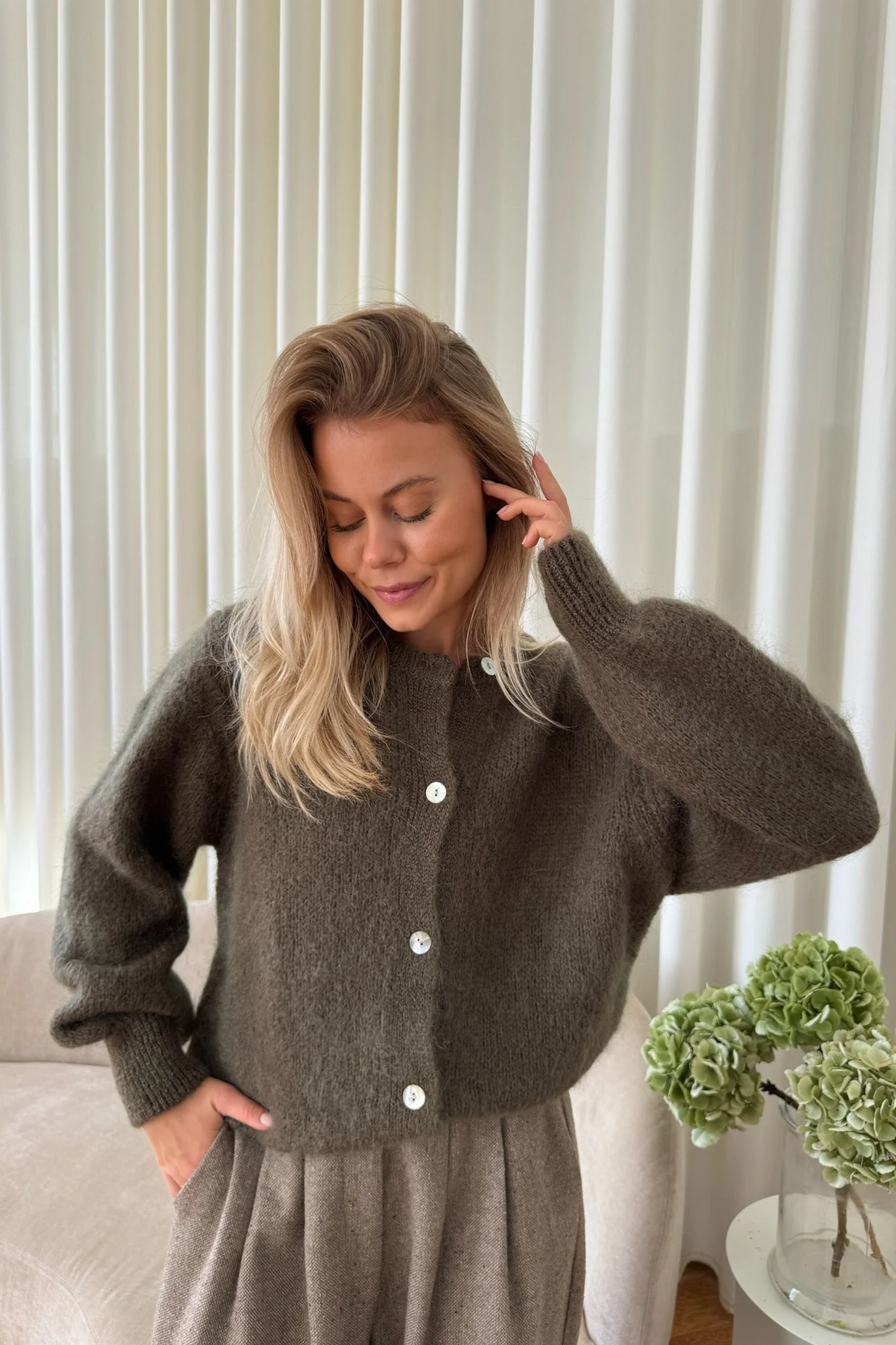 Ida Cardigan Army Green - Image 3