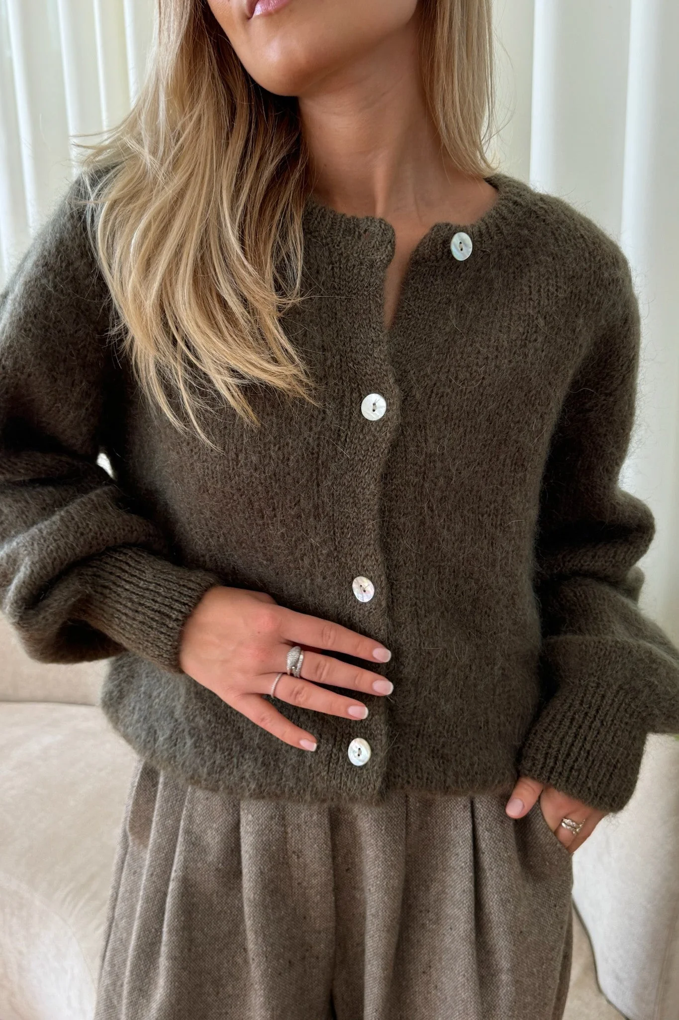 Ida Cardigan Army Green - Image 4
