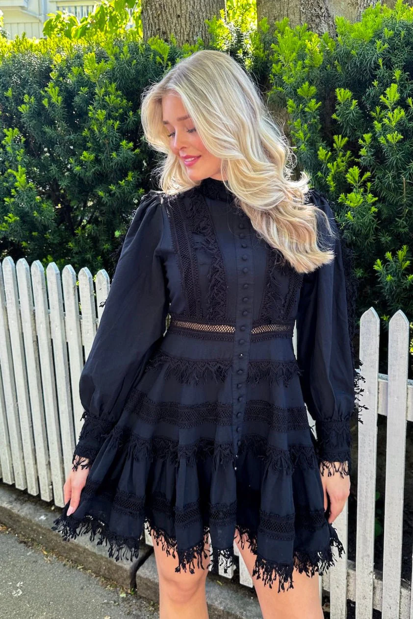 Silja Ls Short Dress Black - Image 7