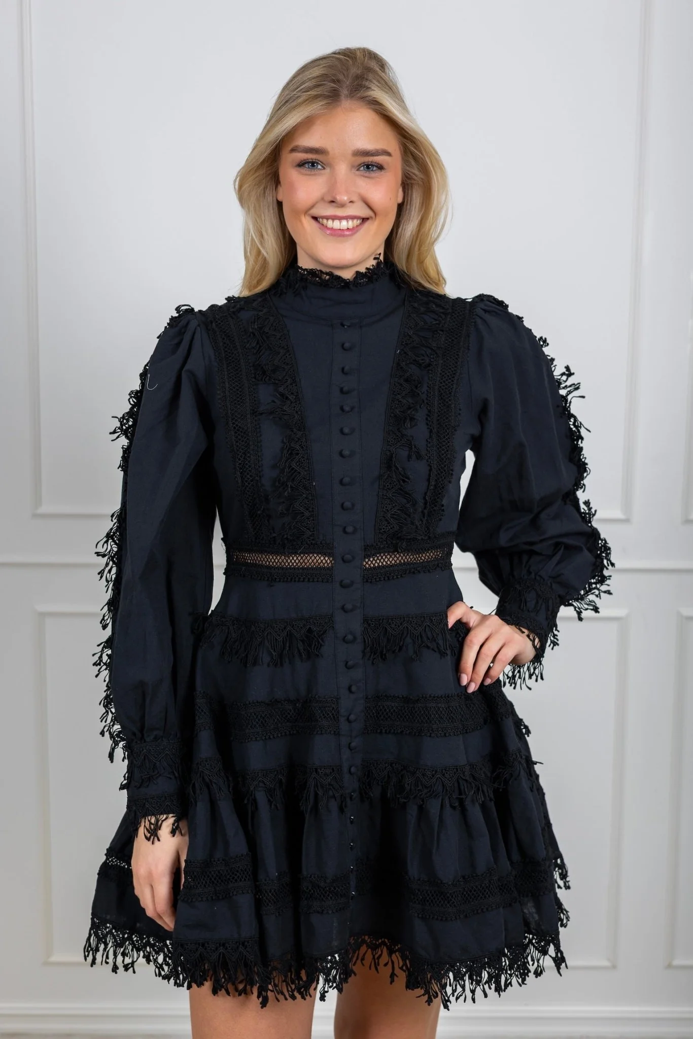 Silja Ls Short Dress Black - Image 9