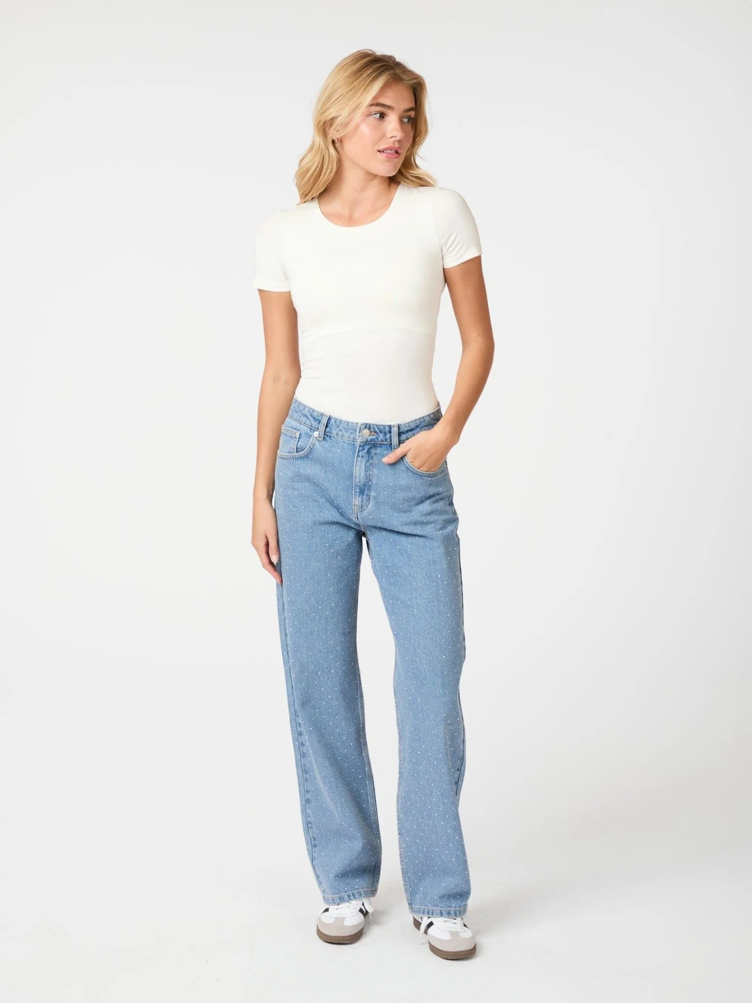 Simona Bedazzled Pants Stonewash - Image 4