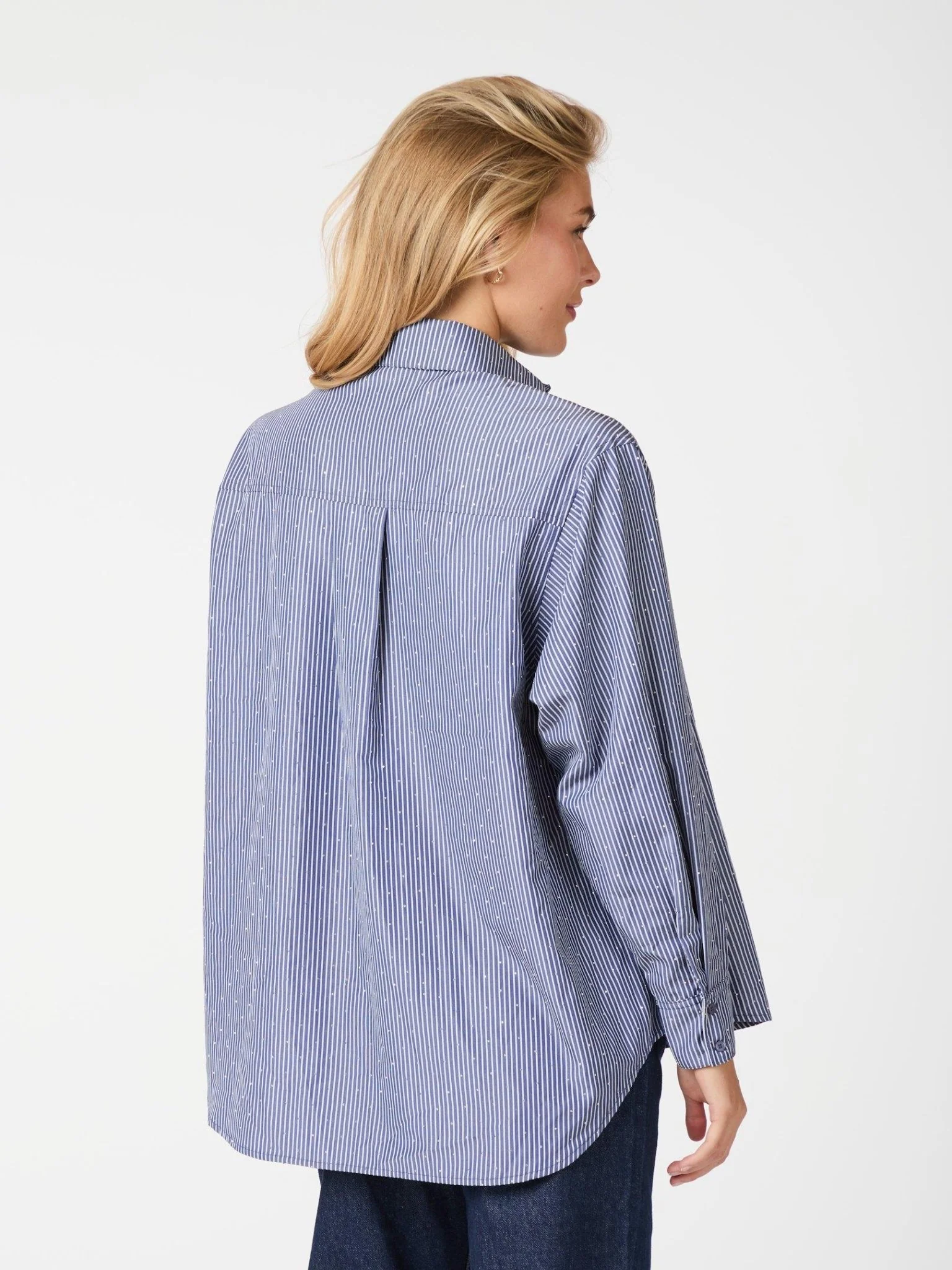 Dalma B Stripe Stone Shirt Dark Blue - Image 5
