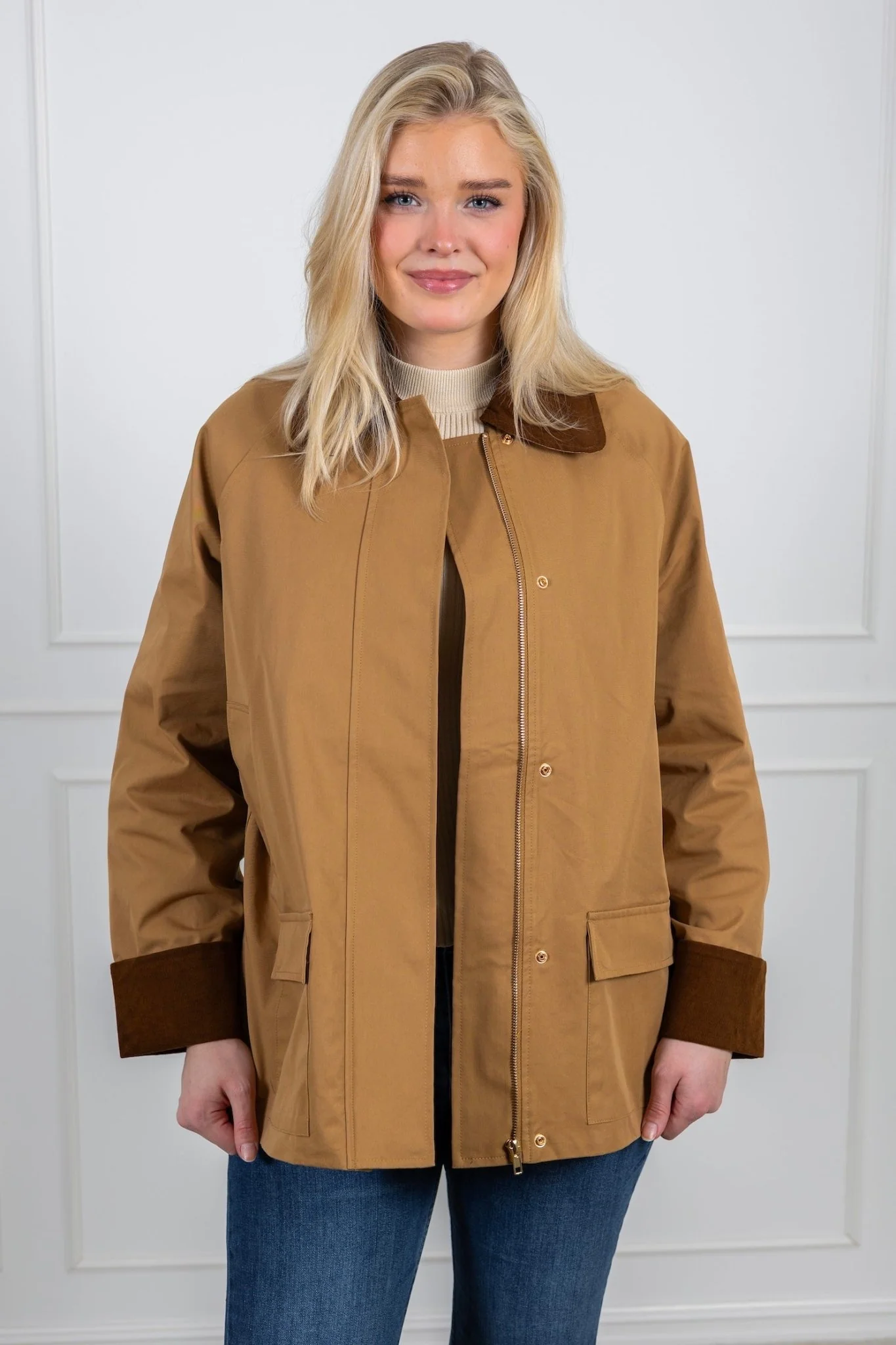 Anastacia Cord Jacket Dark Tan - Image 12