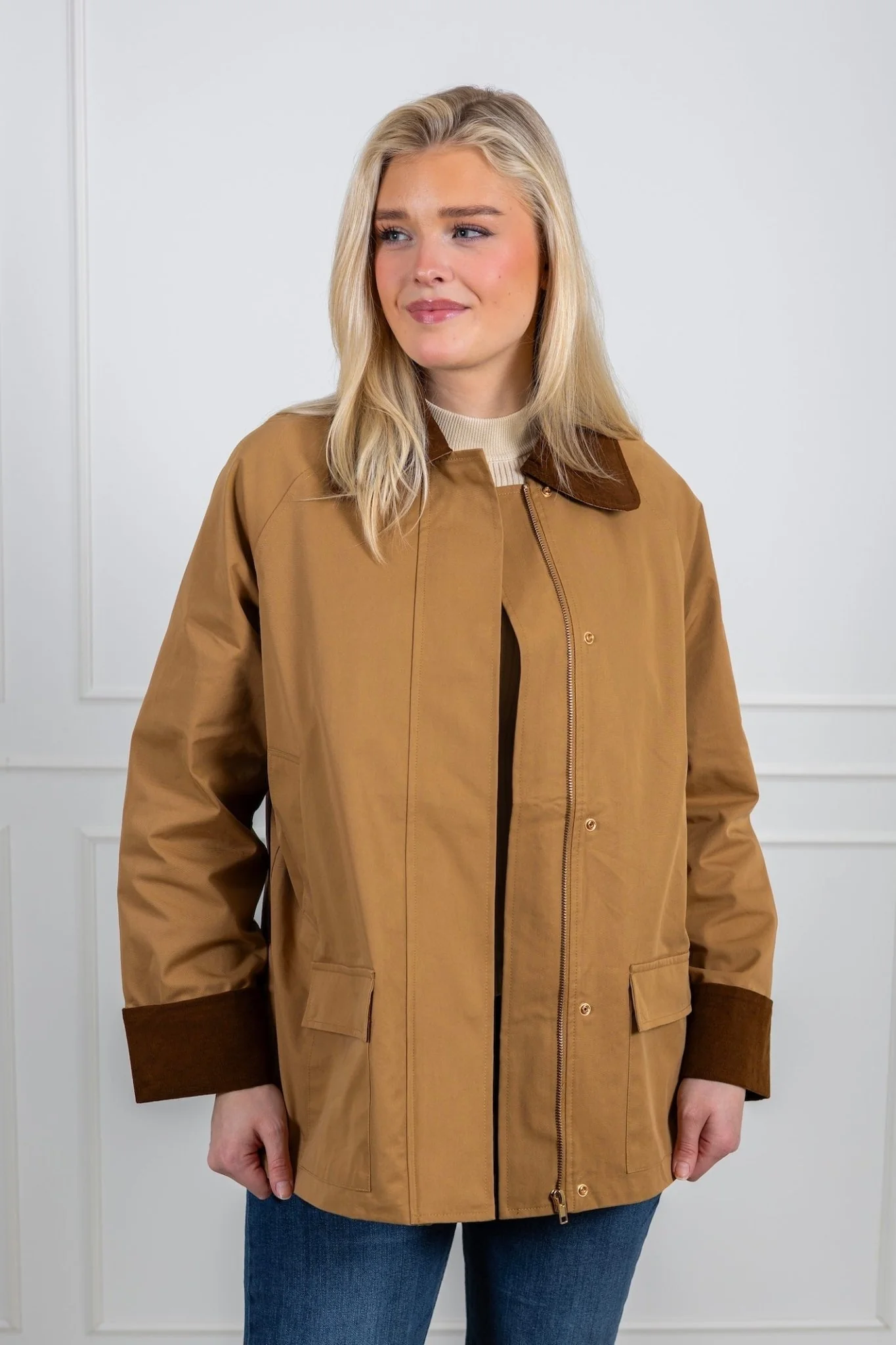 Anastacia Cord Jacket Dark Tan - Image 14