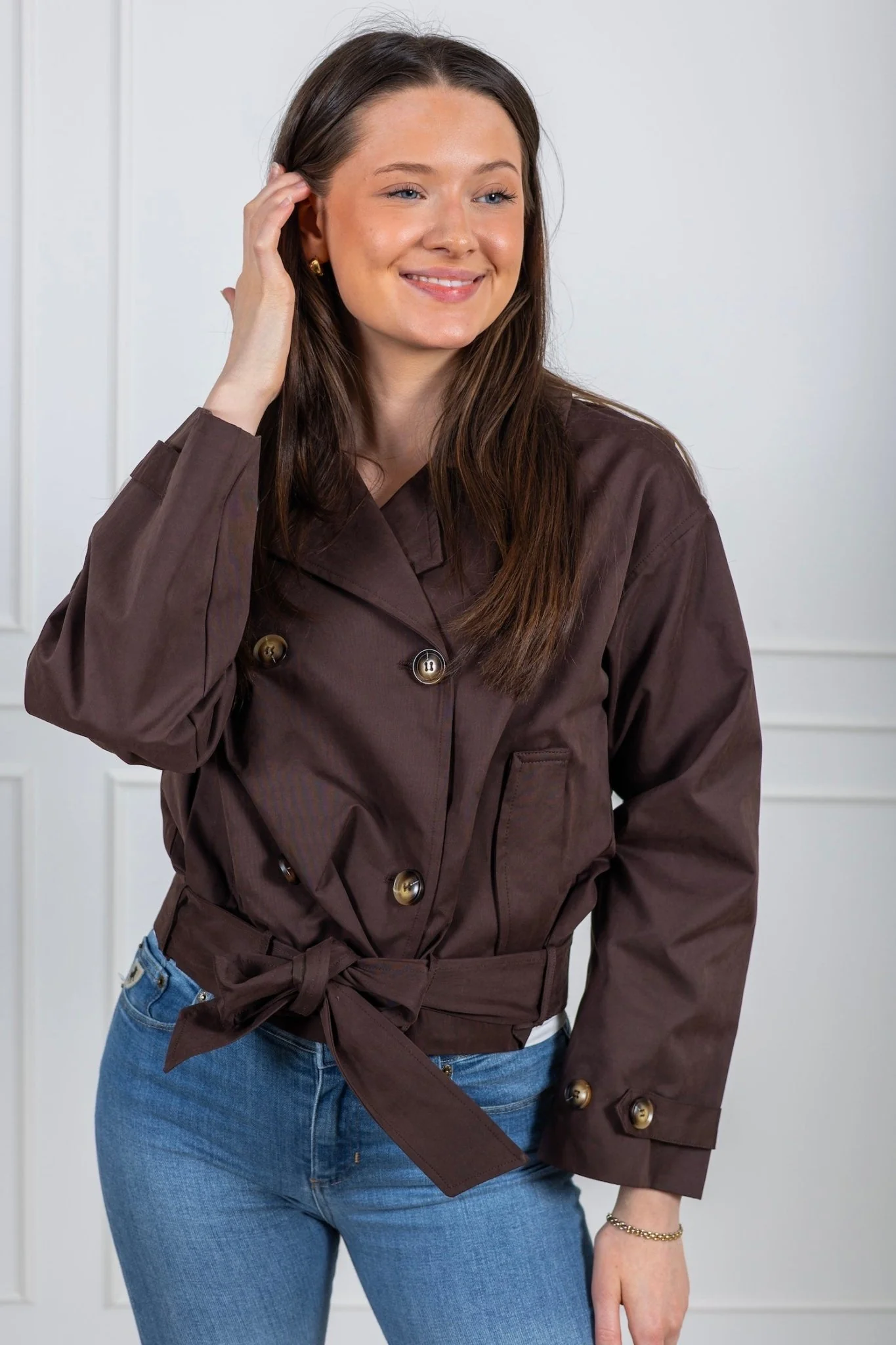 Sia F Jacket Chocolate Brown - Image 5