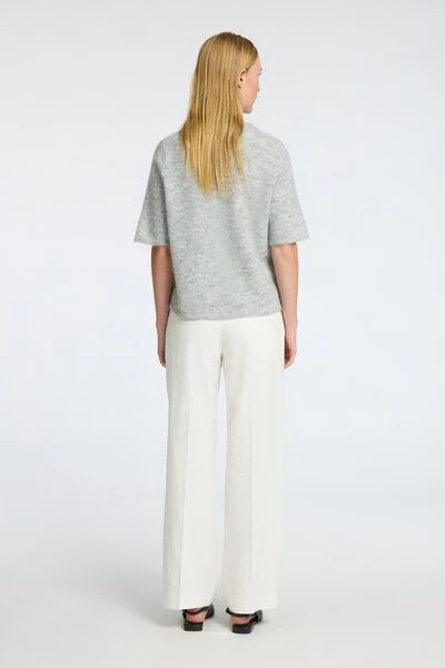 Lulu 2/4 Knit Cardigan Light Grey Melange - Image 5