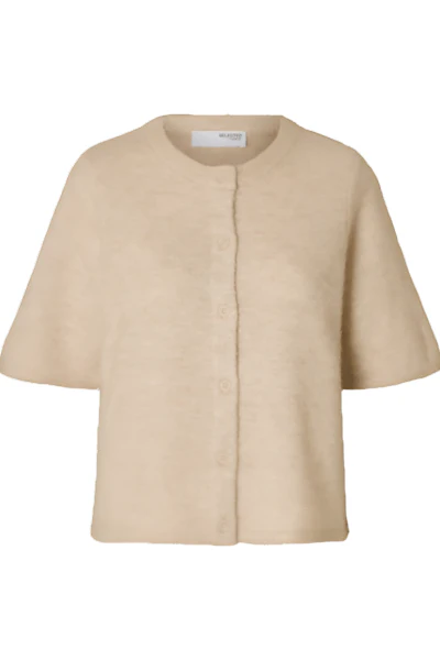 Lulu 2/4 Knit Cardigan Birch Melange - Image 2