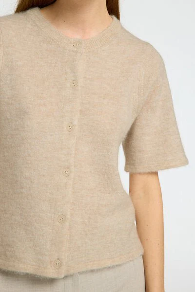 Lulu 2/4 Knit Cardigan Birch Melange - Image 9