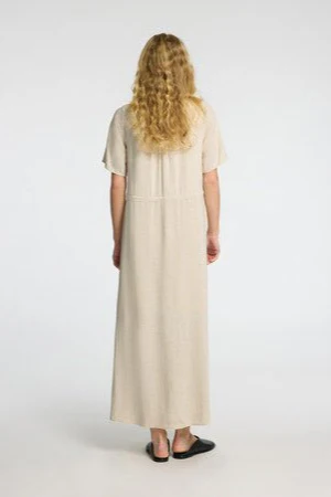 Viva-Damina Ss Ankle Sun Dress Sandshell - Image 9