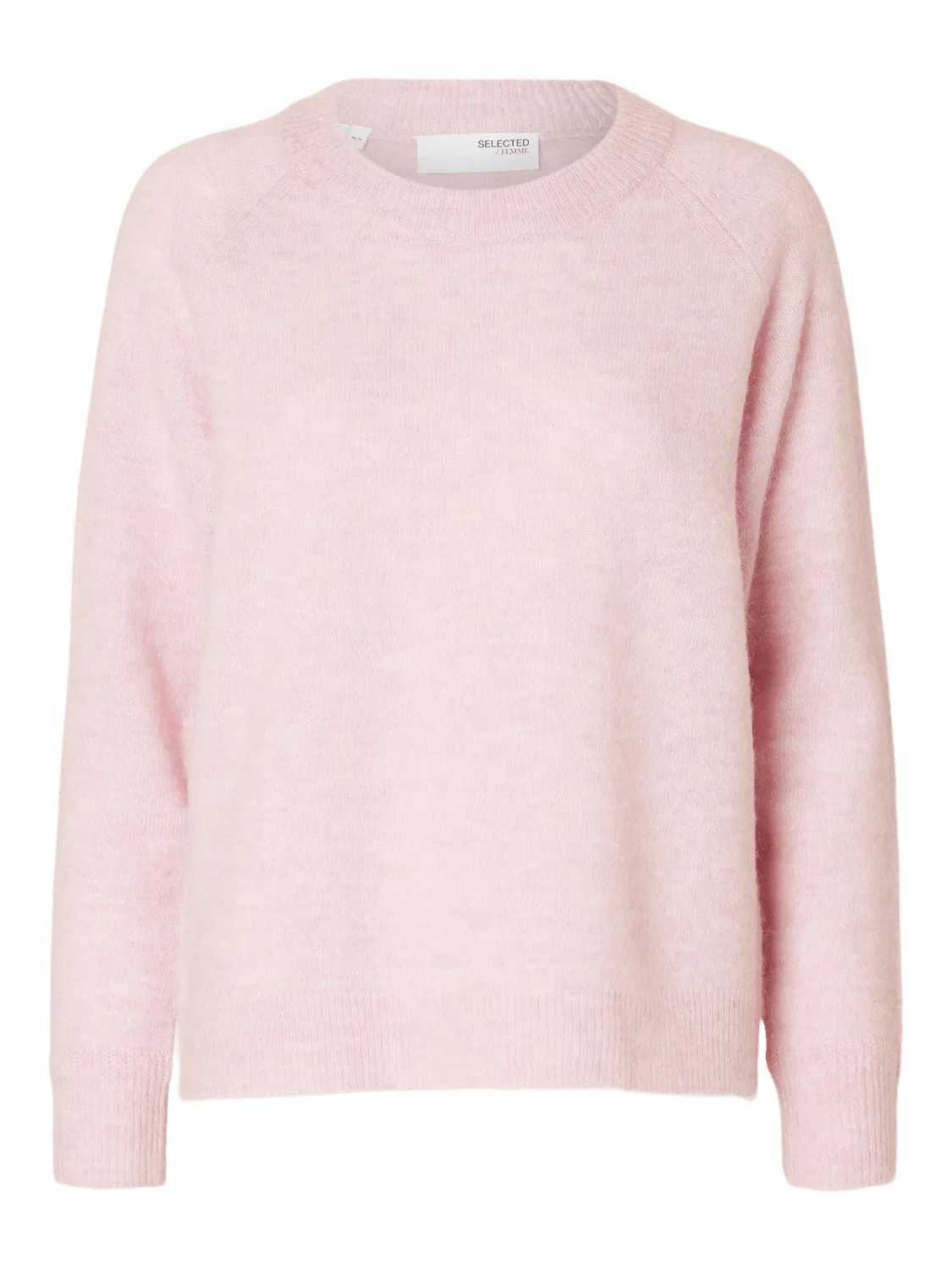 Lulu Ls Knit O-Neck Bleached Mauve Melange