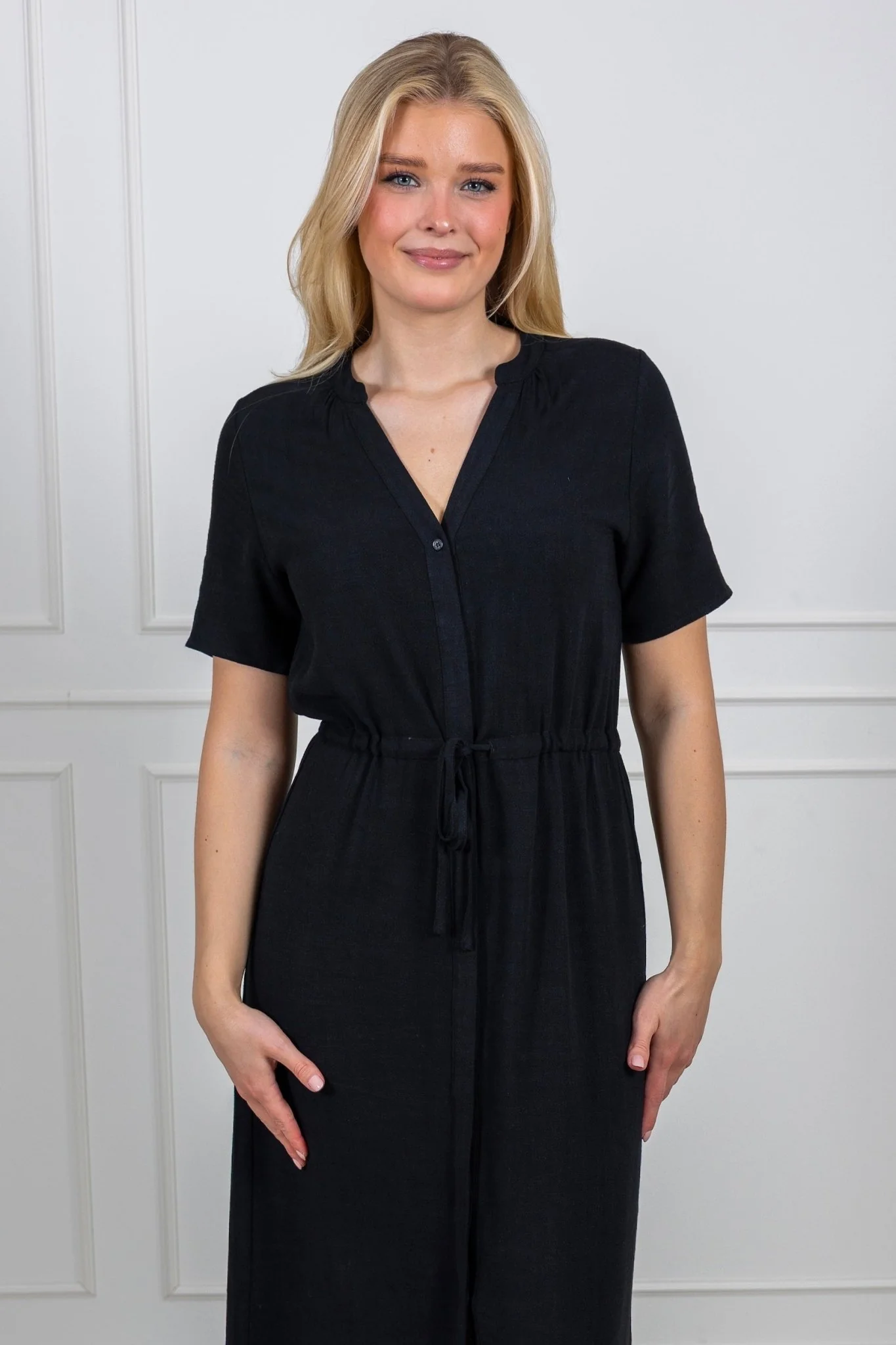 Viva-Damina Ss Ankle Sun Dress Black - Image 4