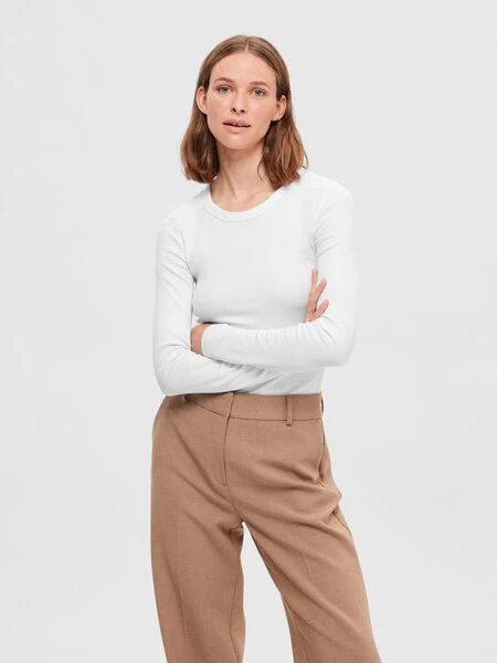 Dianna Ls O-Neck Top Bright White - Image 2