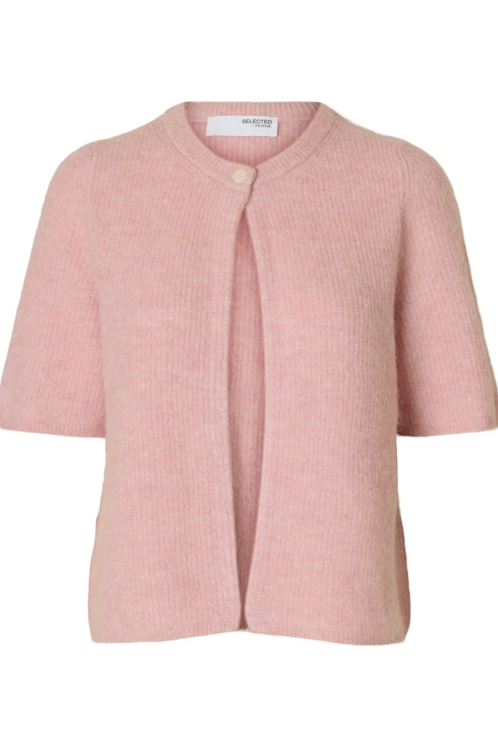 Sia Ras 2/4 Rib Knit Cardigan Bleached Mauve Melange - Image 2