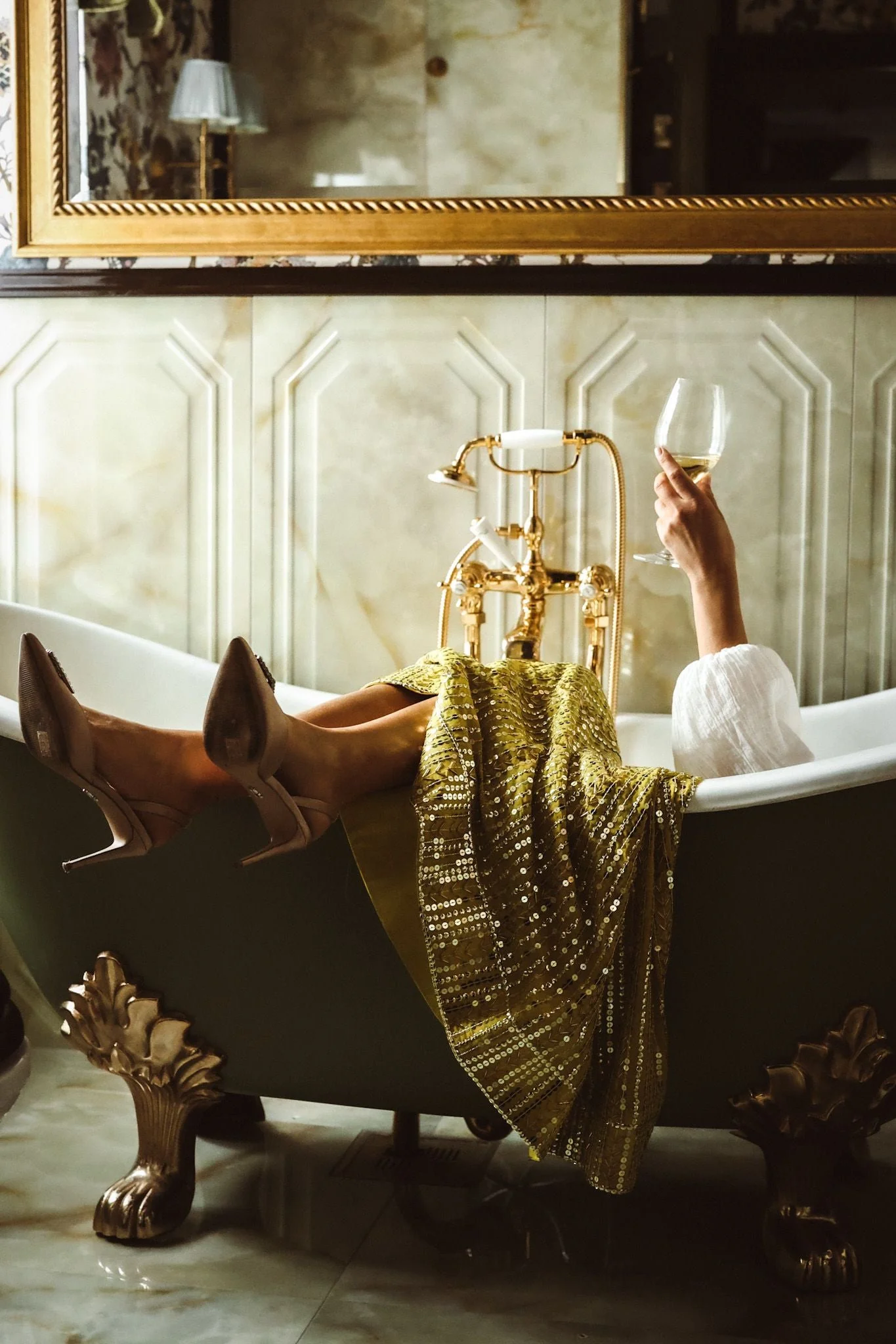 Extraordinary Sequin Maxi Skirt Gold - Image 10