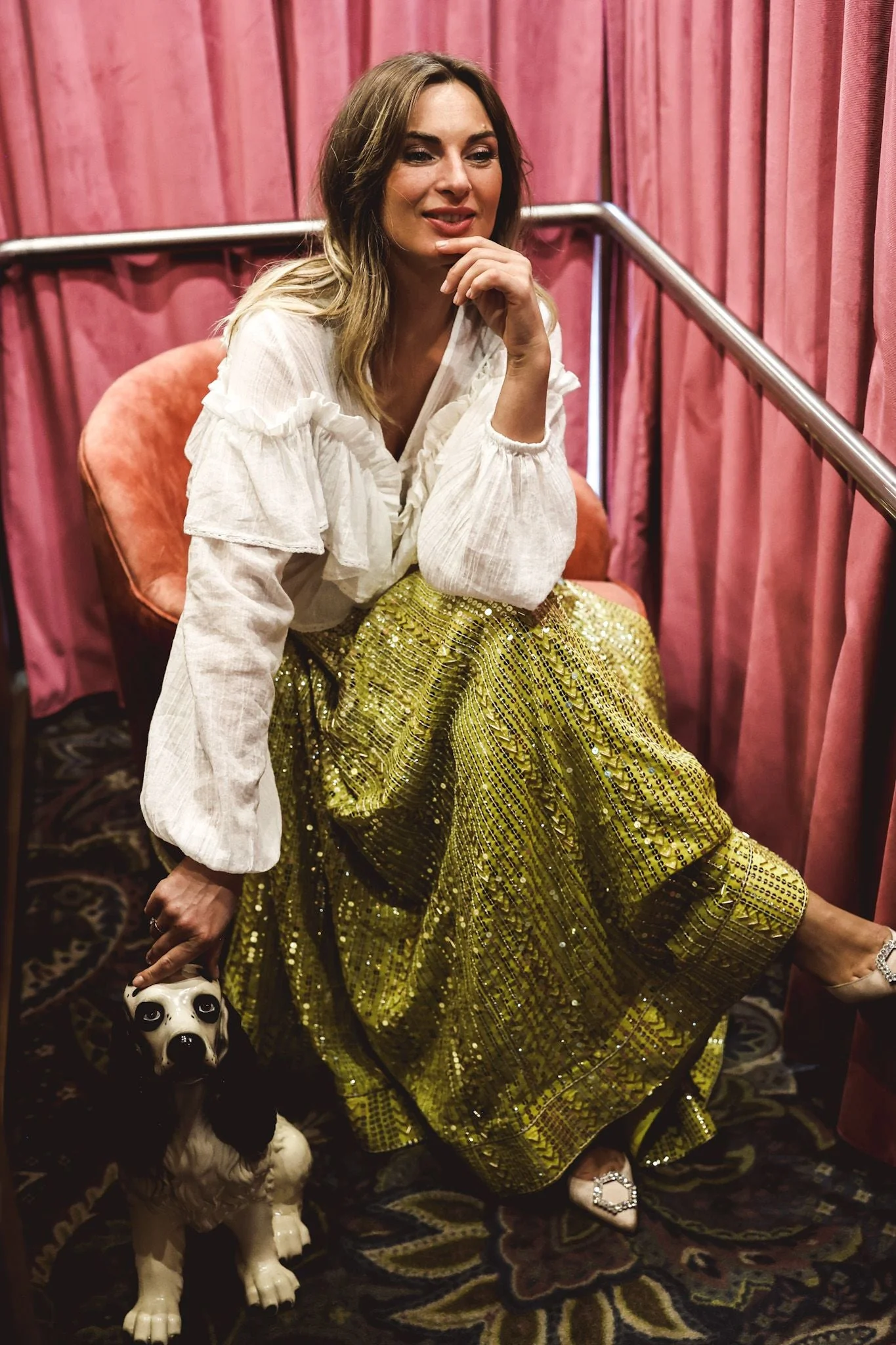 Extraordinary Sequin Maxi Skirt Gold - Image 11