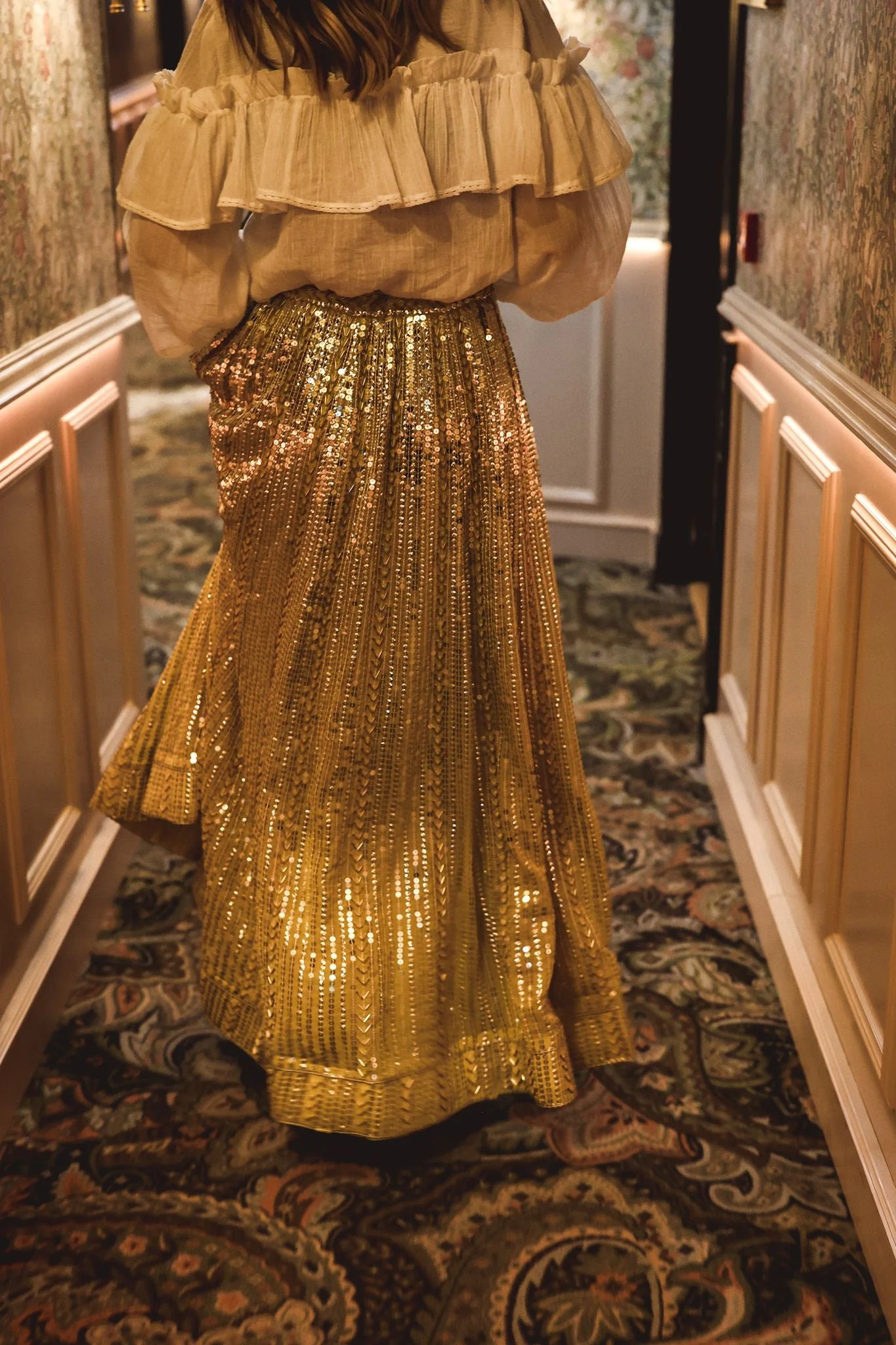 Extraordinary Sequin Maxi Skirt Gold - Image 13