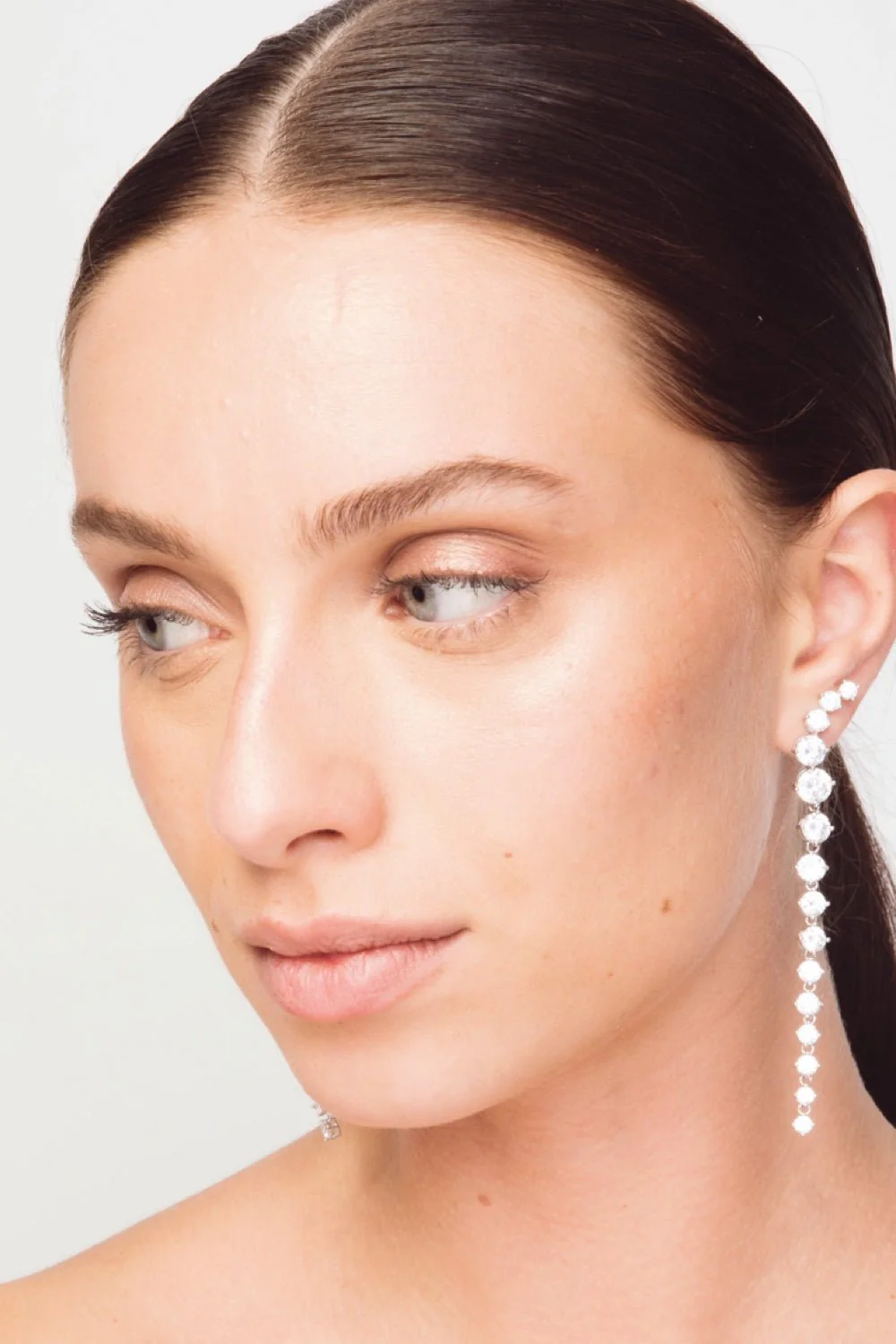 The Iced Long Earrings Silver - Image 2