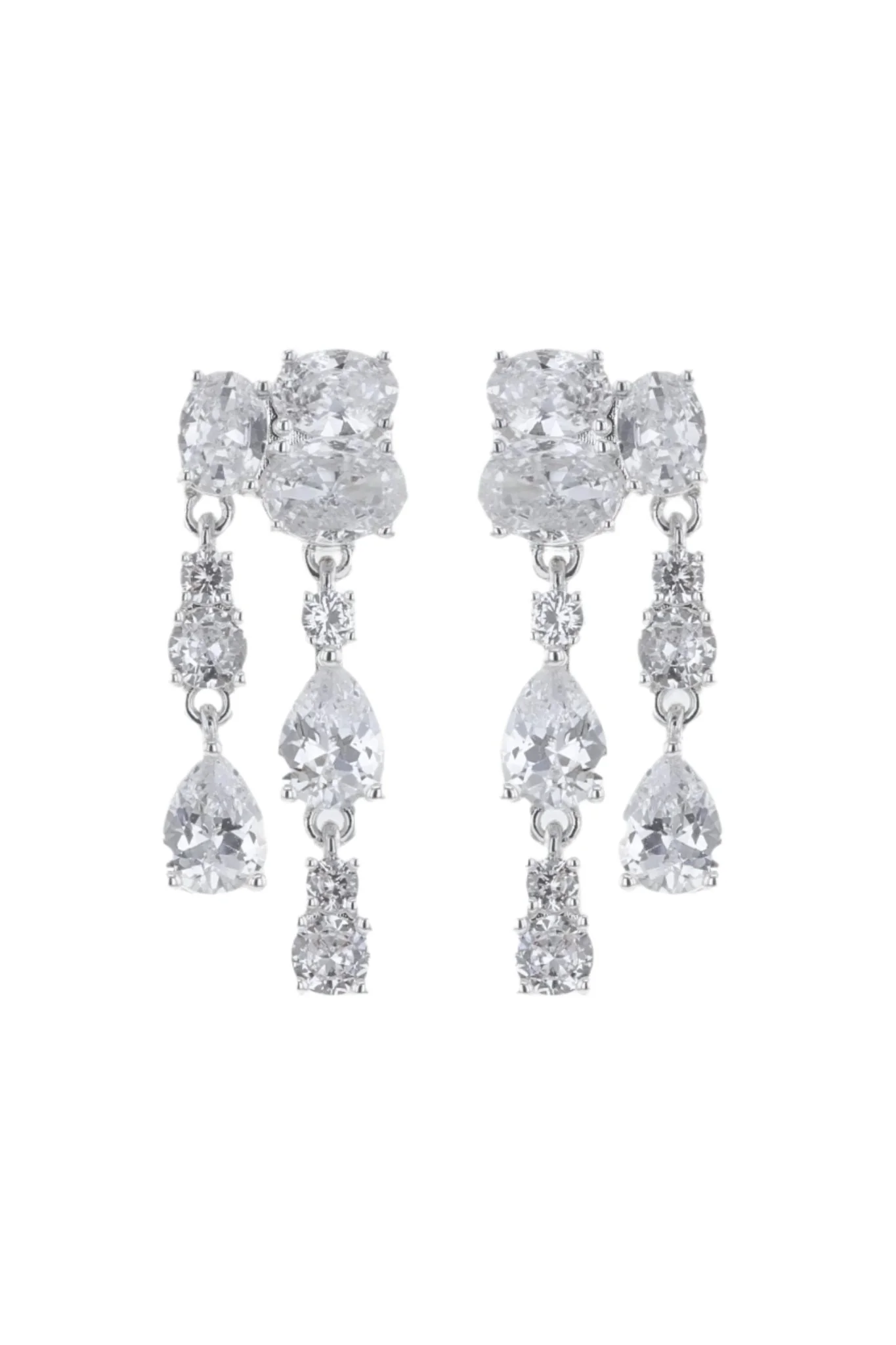 The Iced Double Earrings Silver