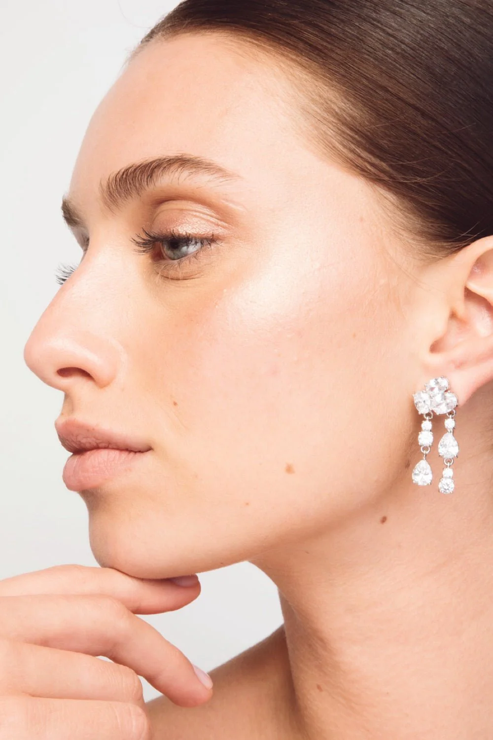 The Iced Double Earrings Silver - Image 4