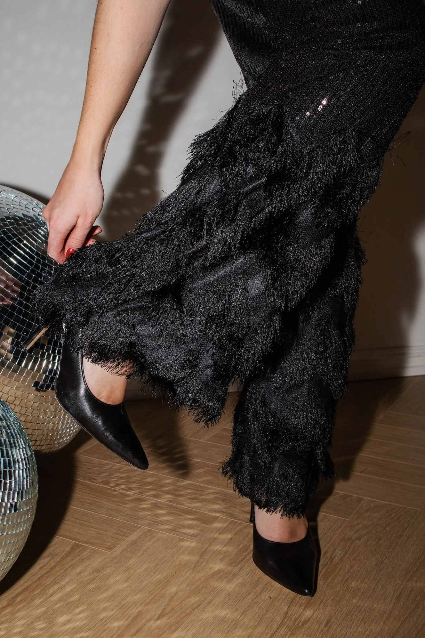 Yasflow Sequin Hw Wide Pants Black - Image 4