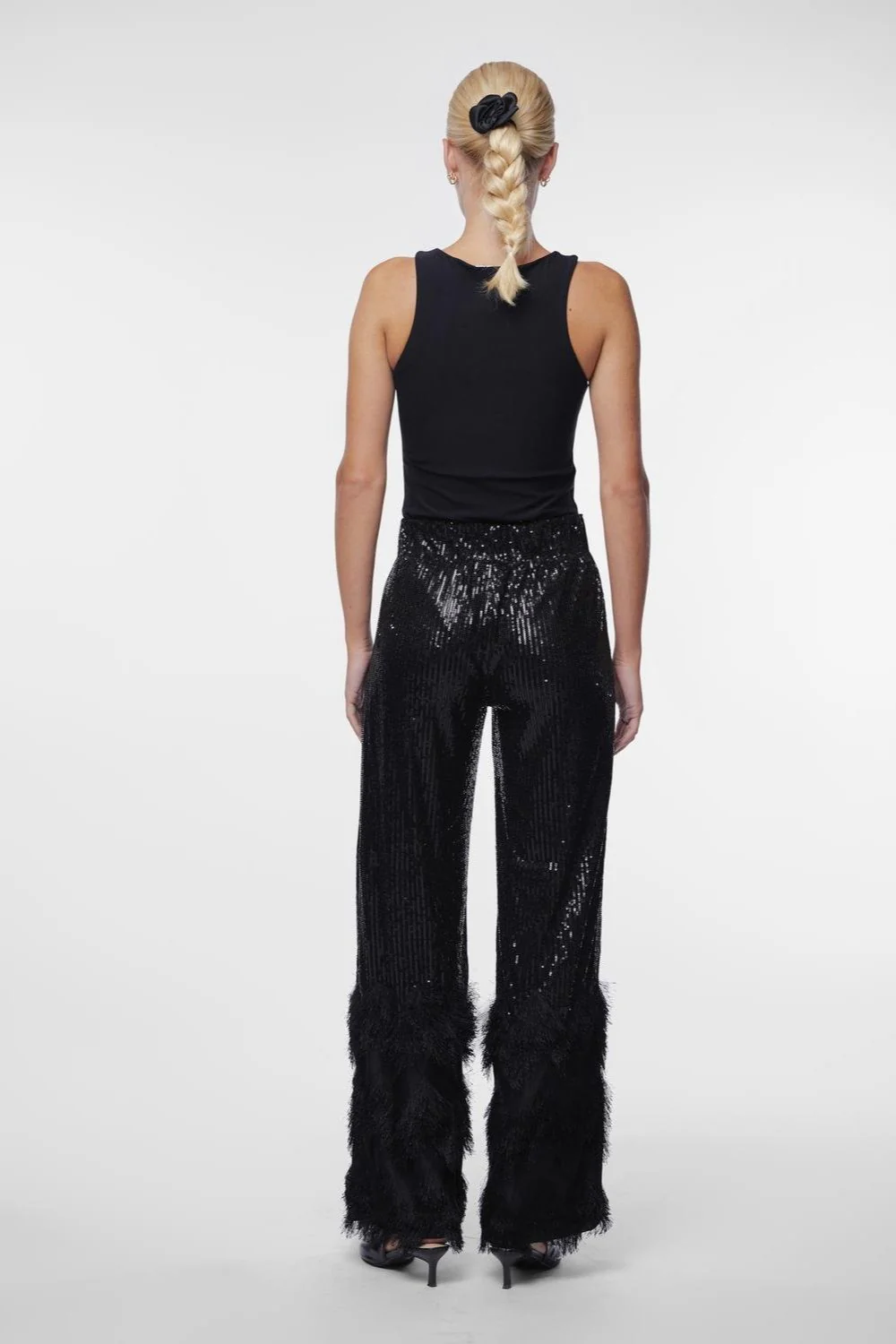 Yasflow Sequin Hw Wide Pants Black - Image 9