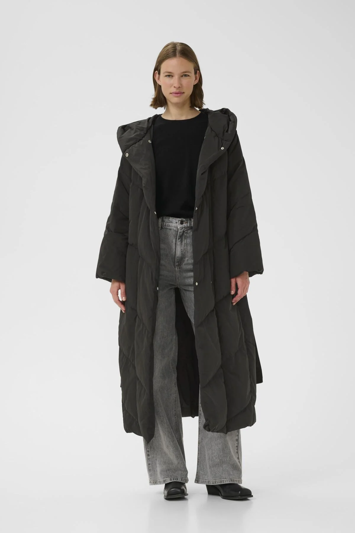 Yaziw Long Coat Black - Image 2