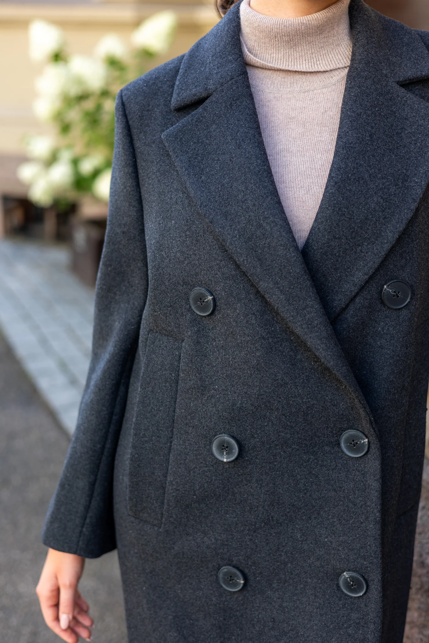 Yunahiw Long Coat Dark Grey Melange - Image 5