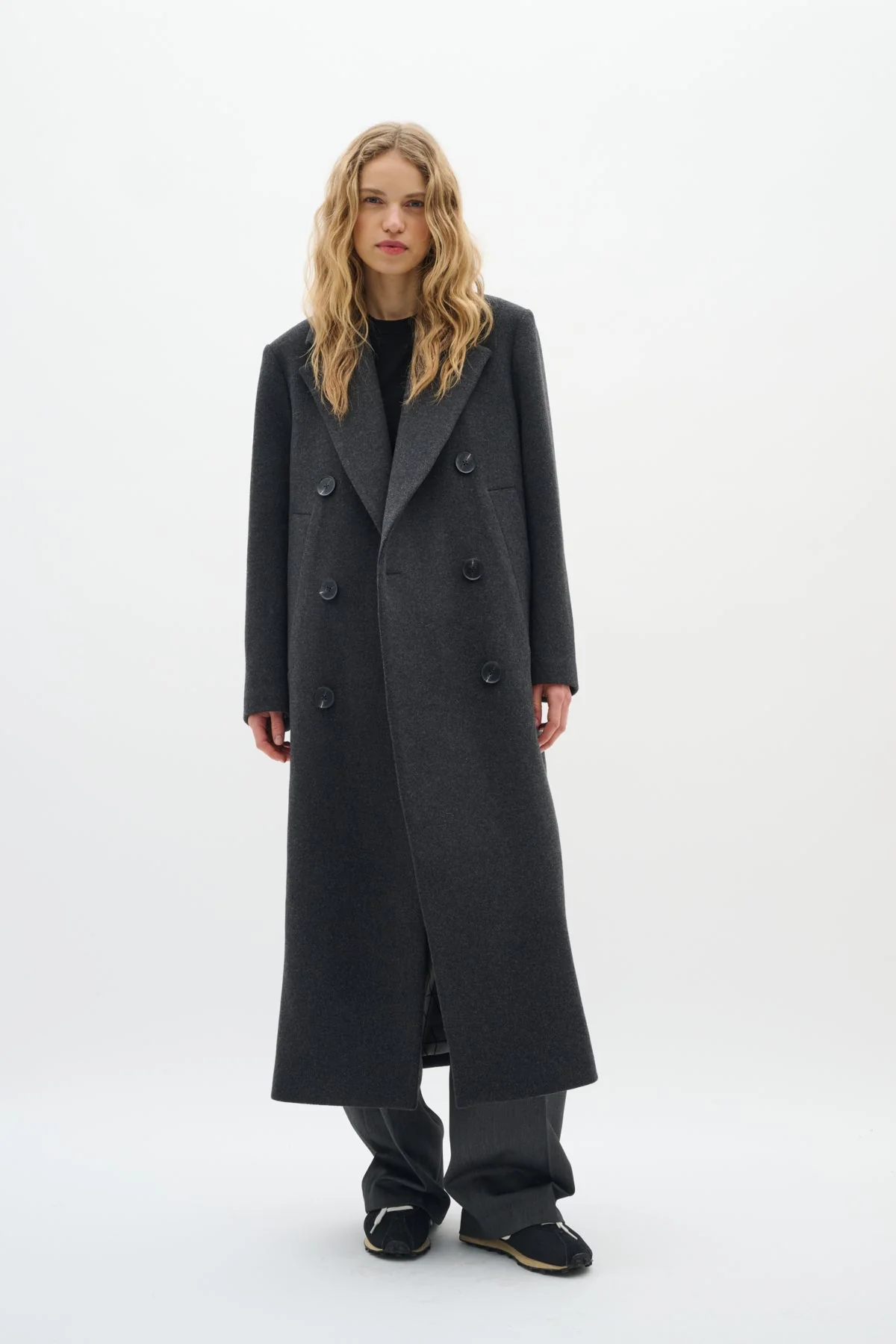 Yunahiw Long Coat Dark Grey Melange - Image 6
