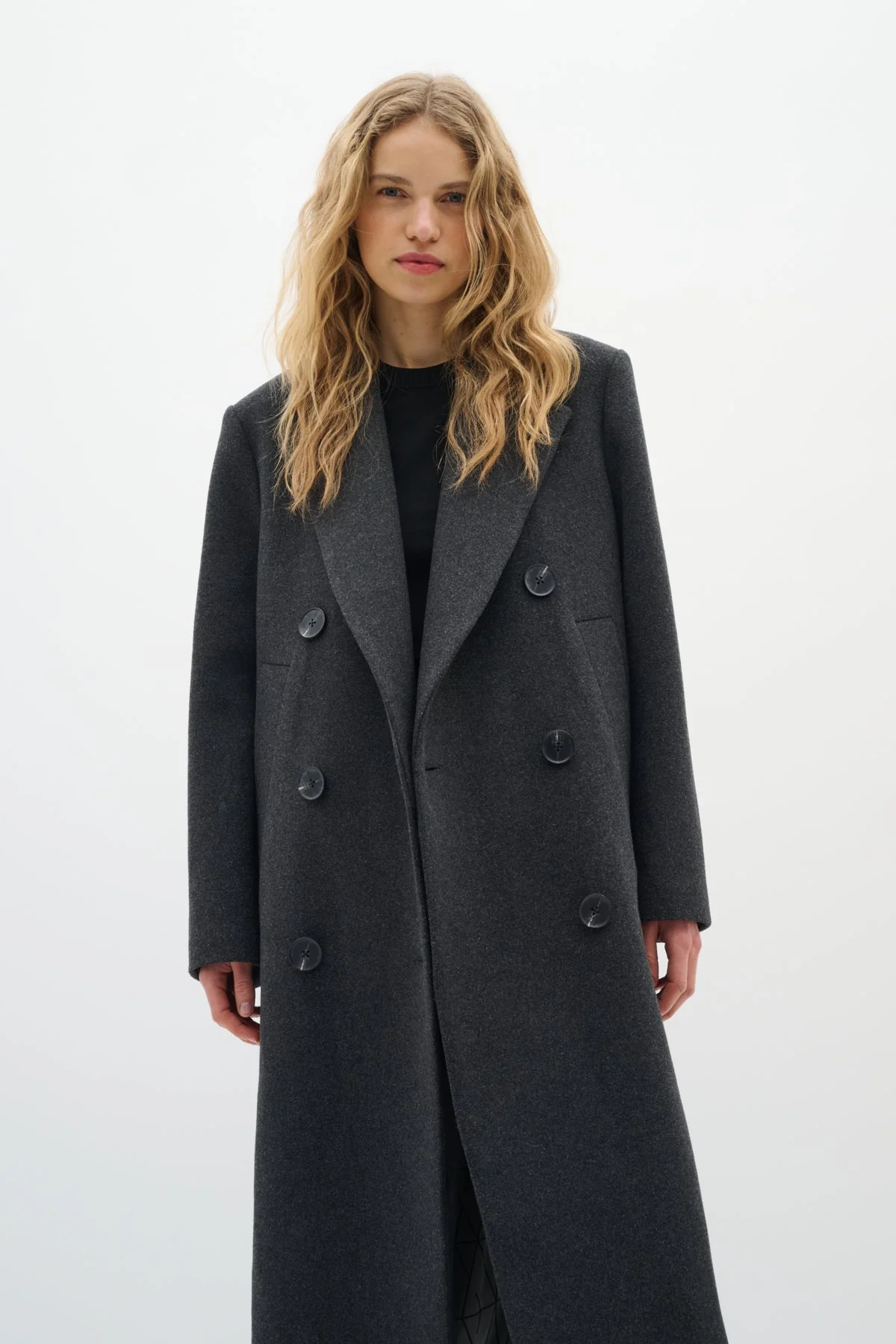 Yunahiw Long Coat Dark Grey Melange - Image 8