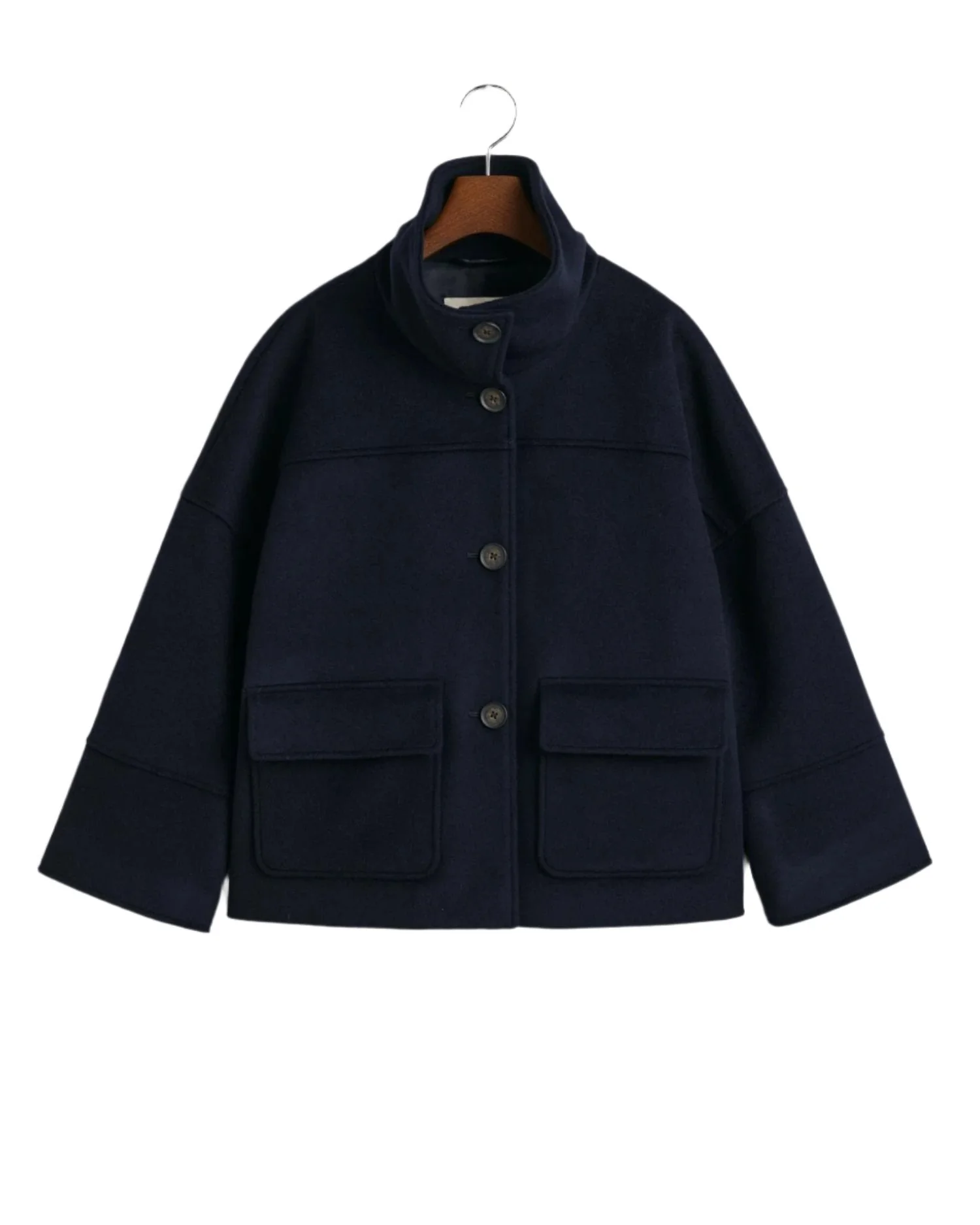 Cropped Wool Jacket Evening Blue