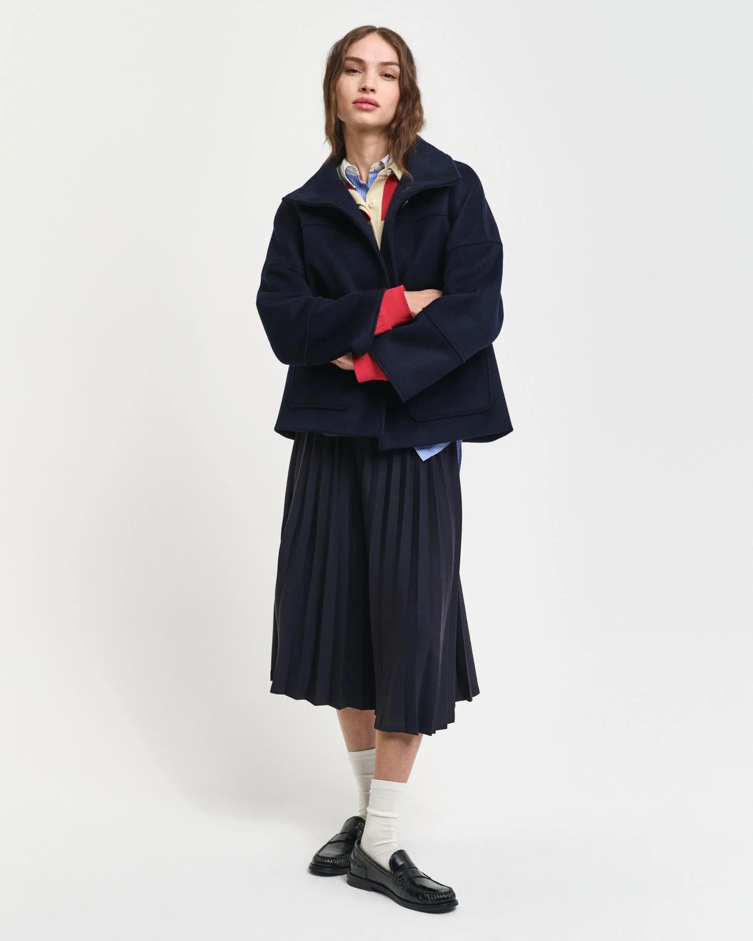 Cropped Wool Jacket Evening Blue - Image 3