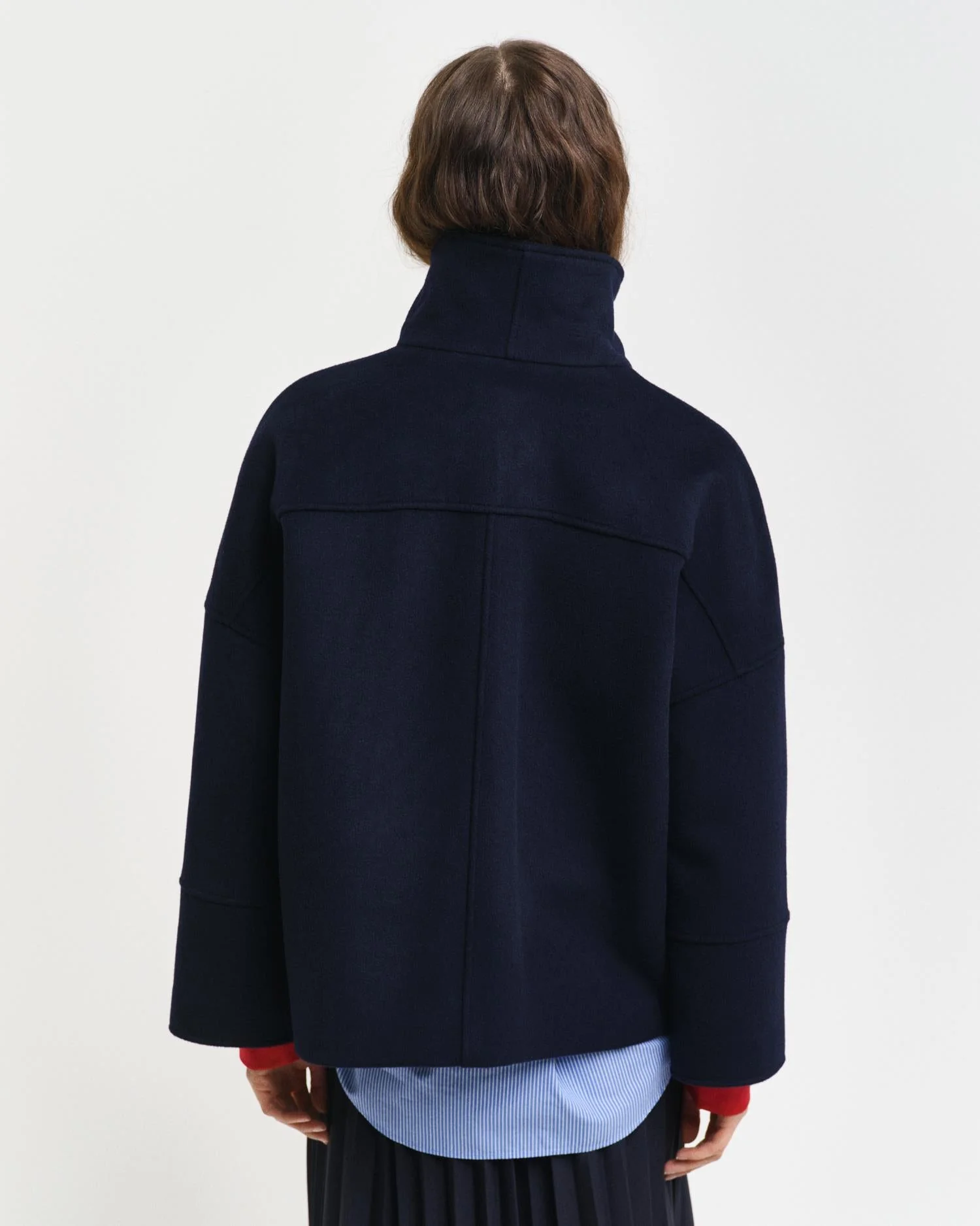 Cropped Wool Jacket Evening Blue - Image 5