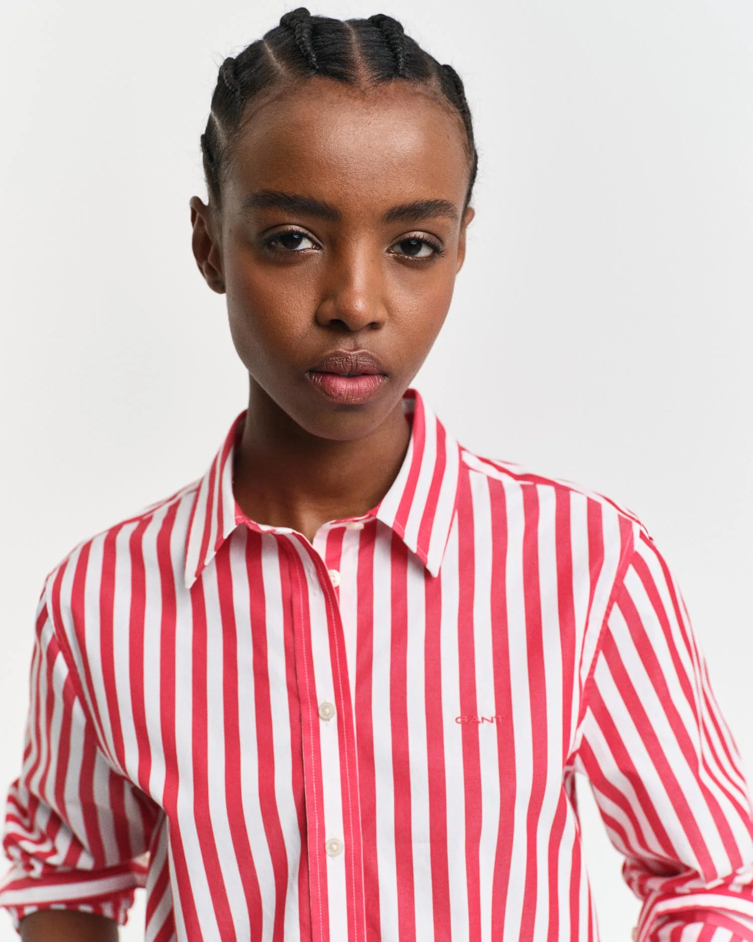 Regular Fit Wide Striped Poplin Shirt Bright Bed - Image 4