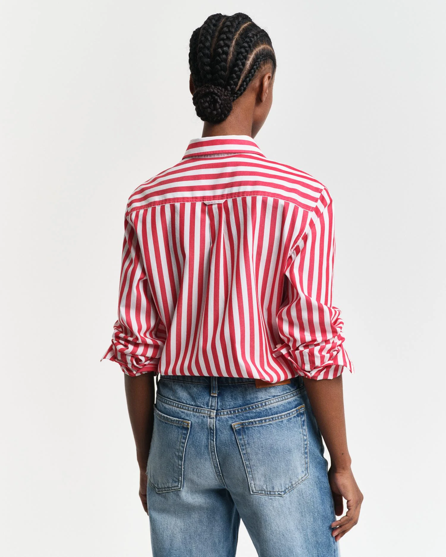 Regular Fit Wide Striped Poplin Shirt Bright Bed - Image 5