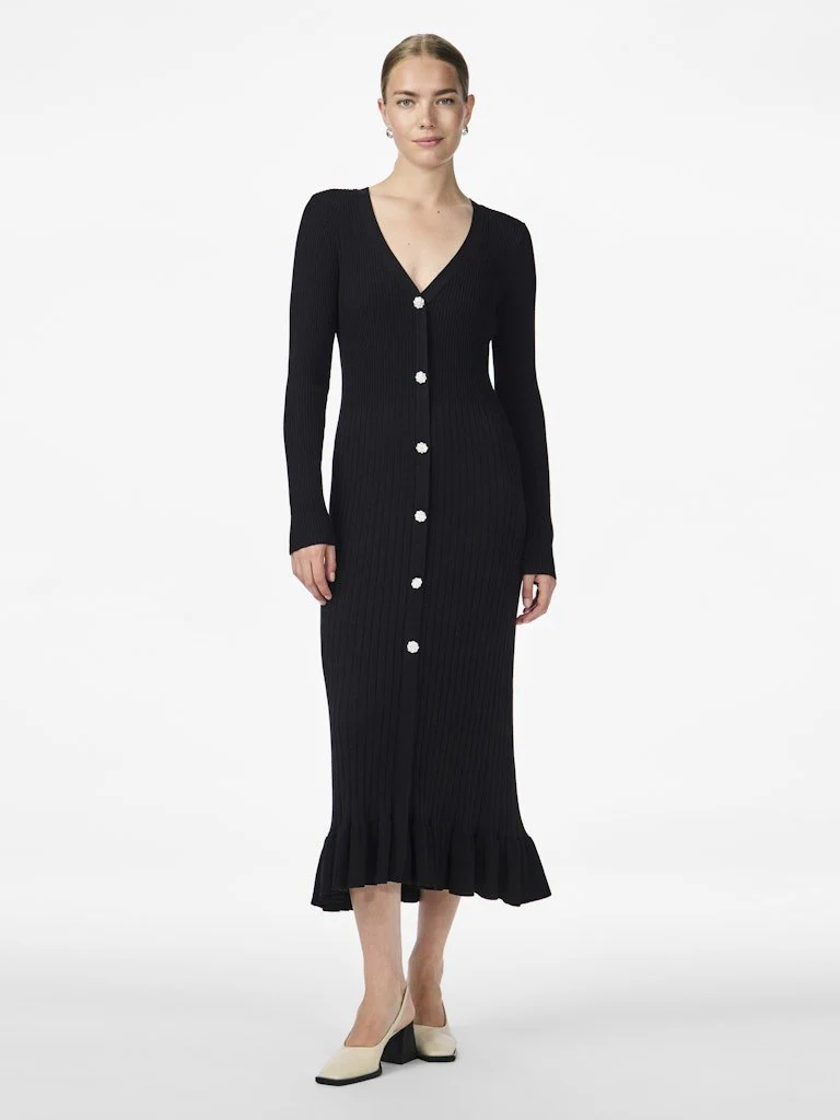 Yasmikke Ls Midi Knit Dress Black - Image 5