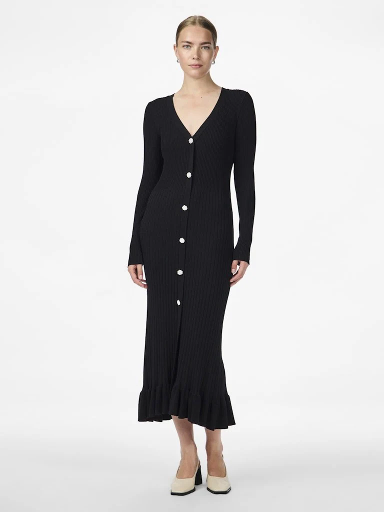 Yasmikke Ls Midi Knit Dress Black - Image 6