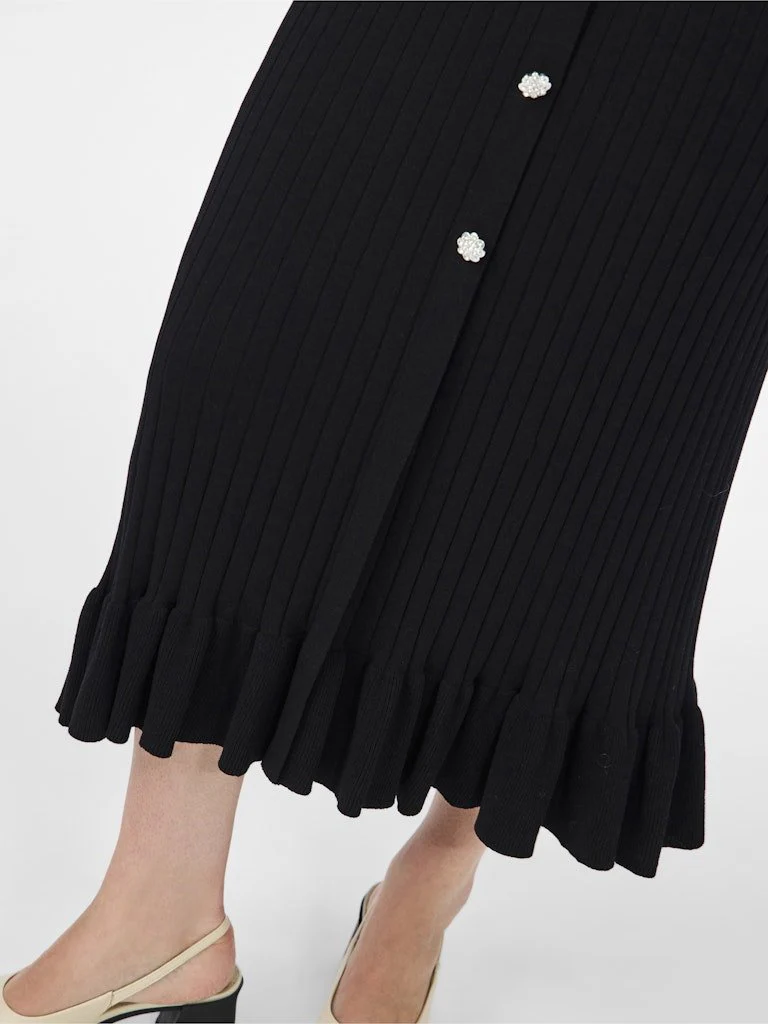 Yasmikke Ls Midi Knit Dress Black - Image 8
