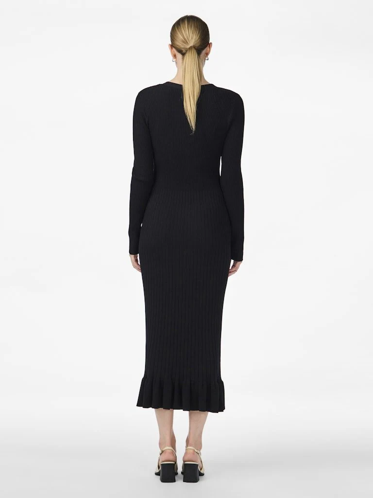 Yasmikke Ls Midi Knit Dress Black - Image 9