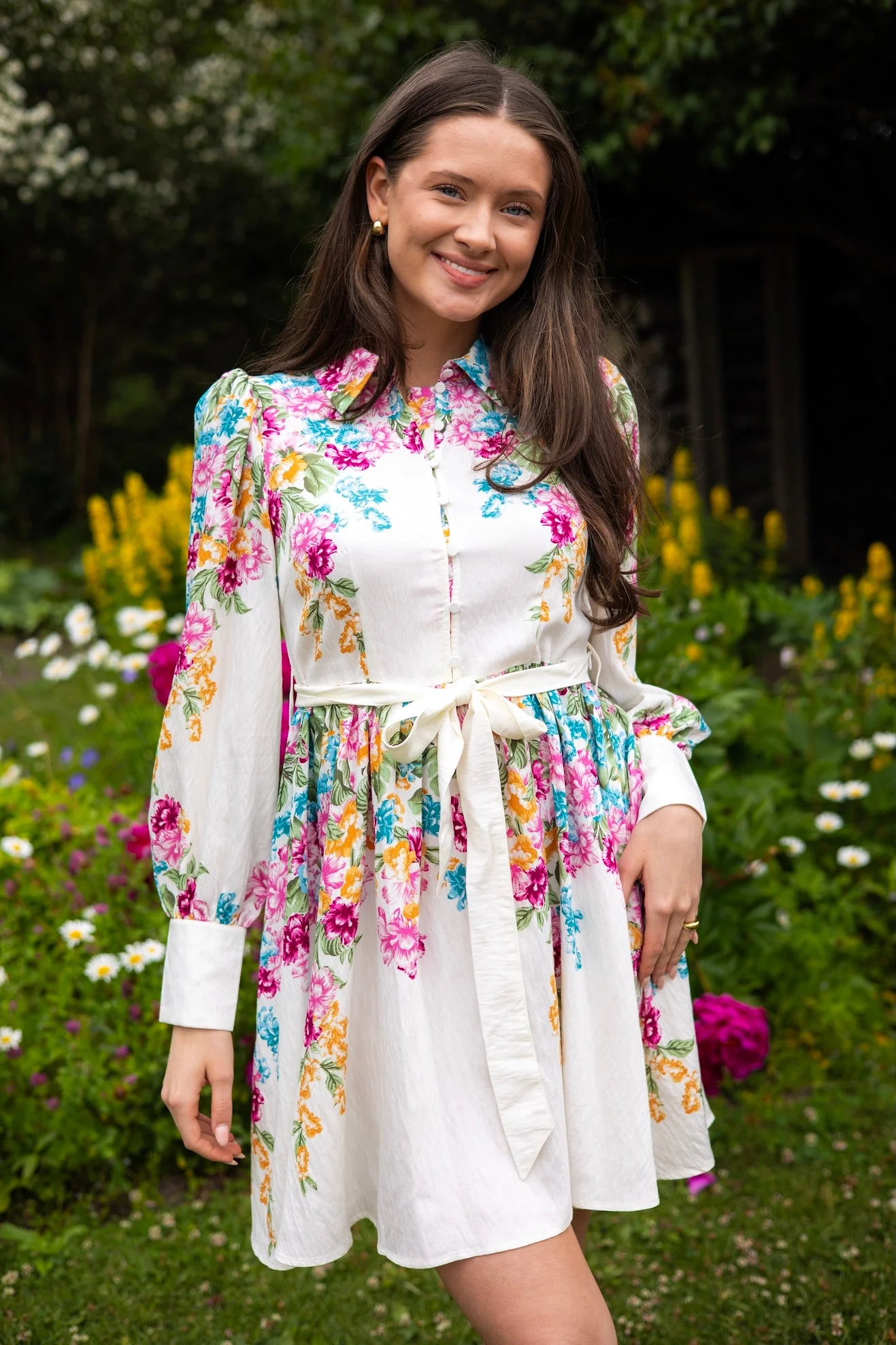 Yasrosie Ls Dress Birch Rosie Print